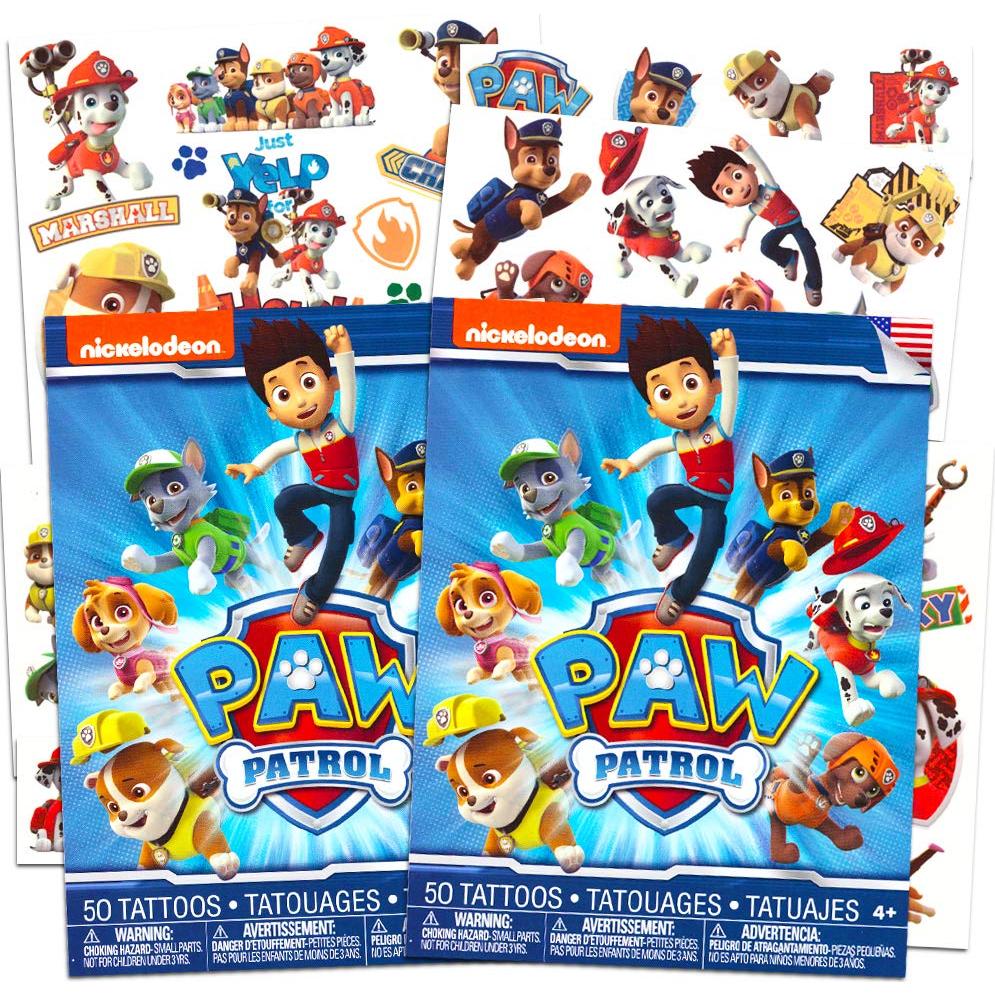 Conjunto de Tatuajes Temporales Paw Patrol - 100 Tatuajes