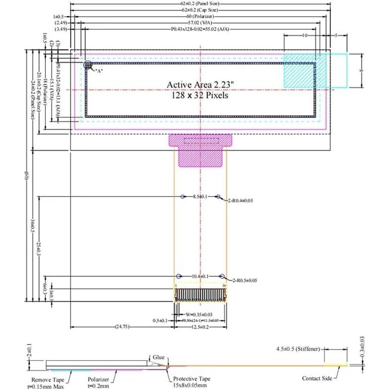 Módulo Pantalla LCD OLED 2.23" GODIYMODULES 128x32 SPI