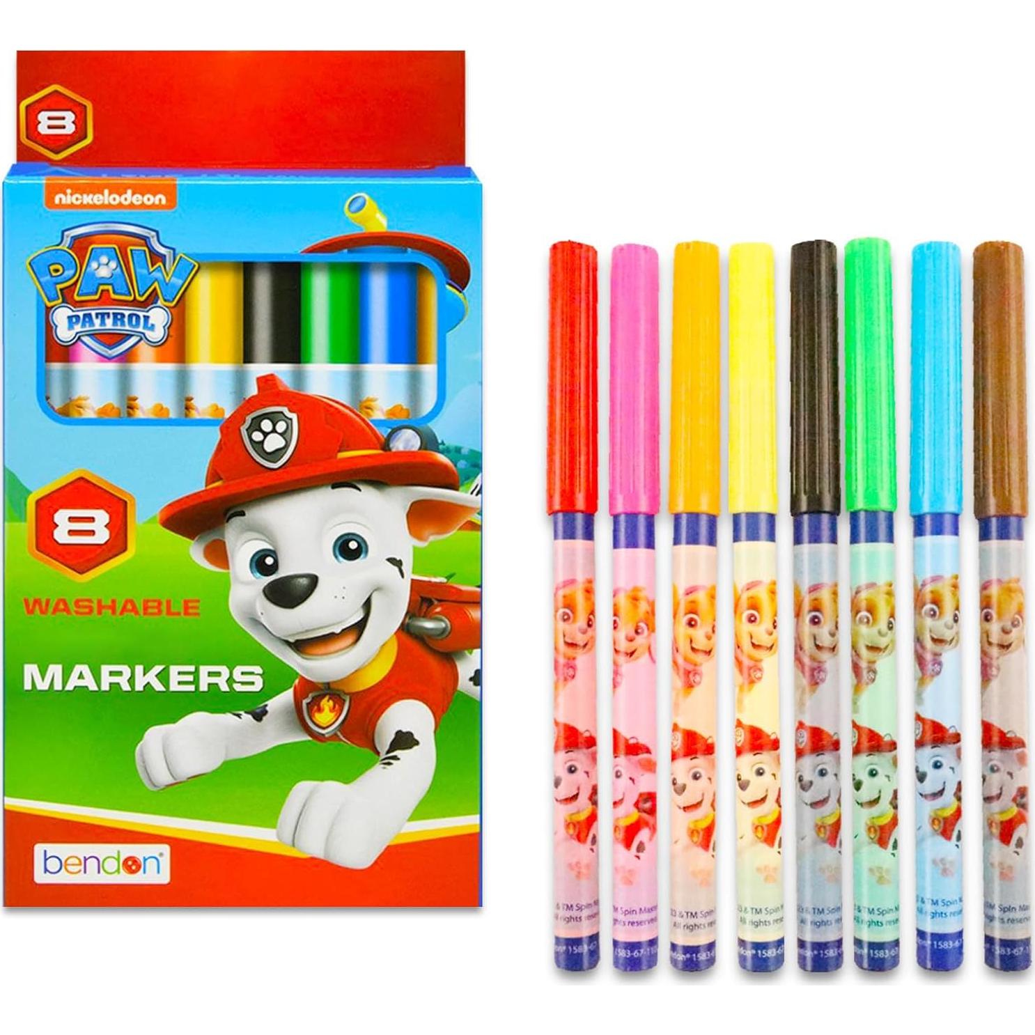 Juego de Colorear Paw Patrol - 8 Marcadores y 8 Crayones Jumbo