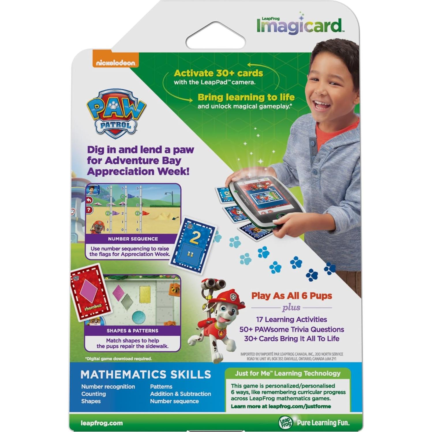 LeapFrog Imagicard PAW Patrol Juego de Aprendizaje 3-5 Años