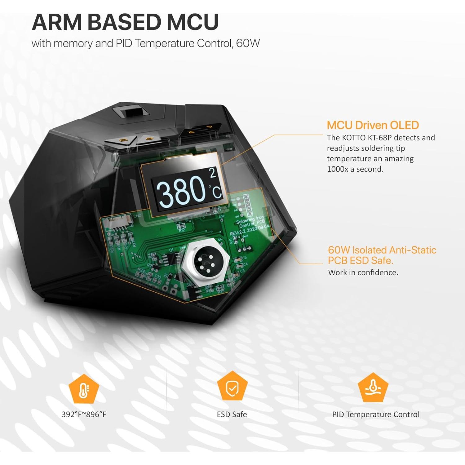 Estación de Soldadura KOTTO 60W con Pantalla OLED y Accesorios