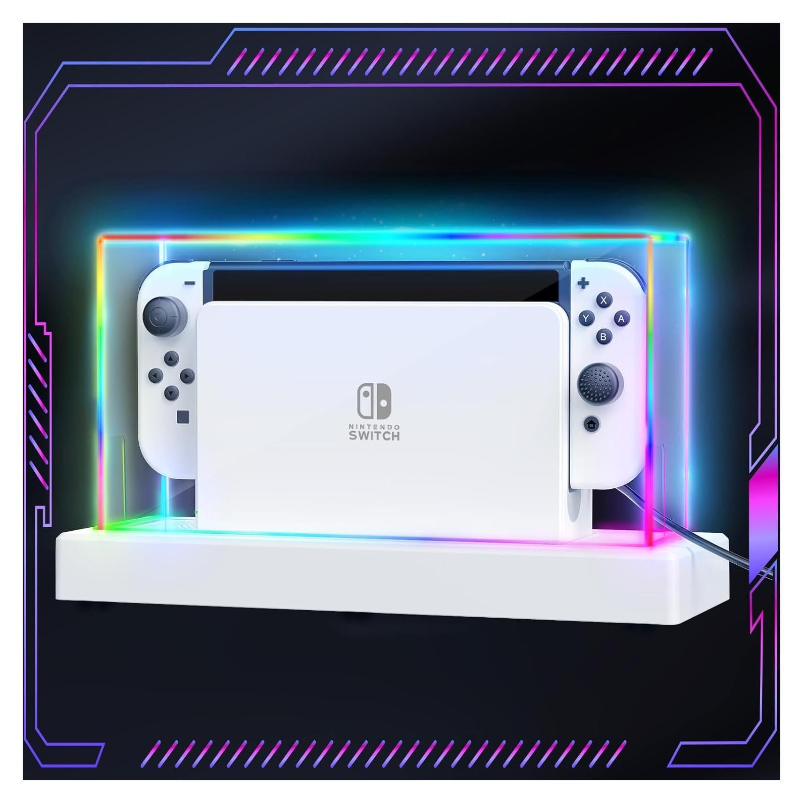 Cubierta de Polvo HSTOP para Nintendo Switch OLED con Luz LED