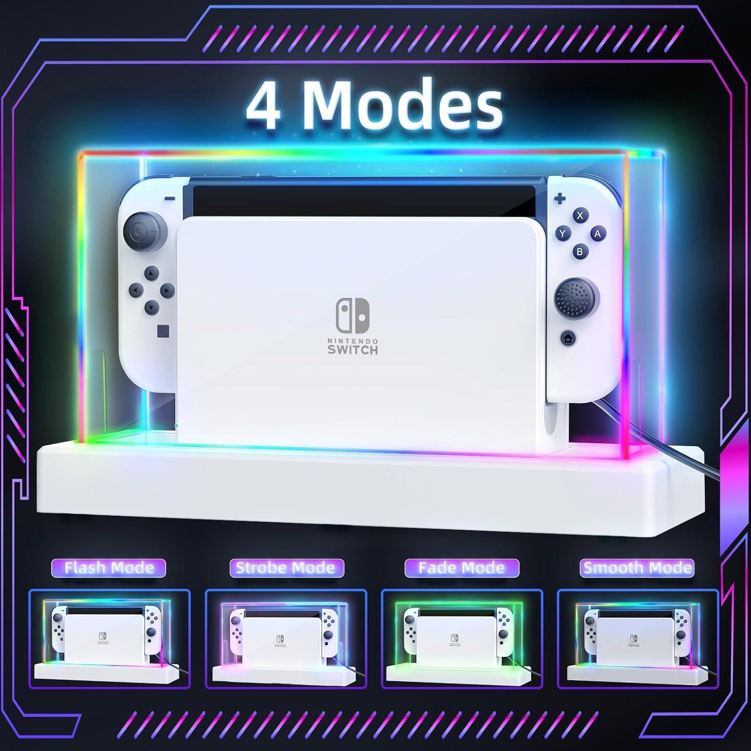 Cubierta de Polvo HSTOP para Nintendo Switch OLED con Luz LED