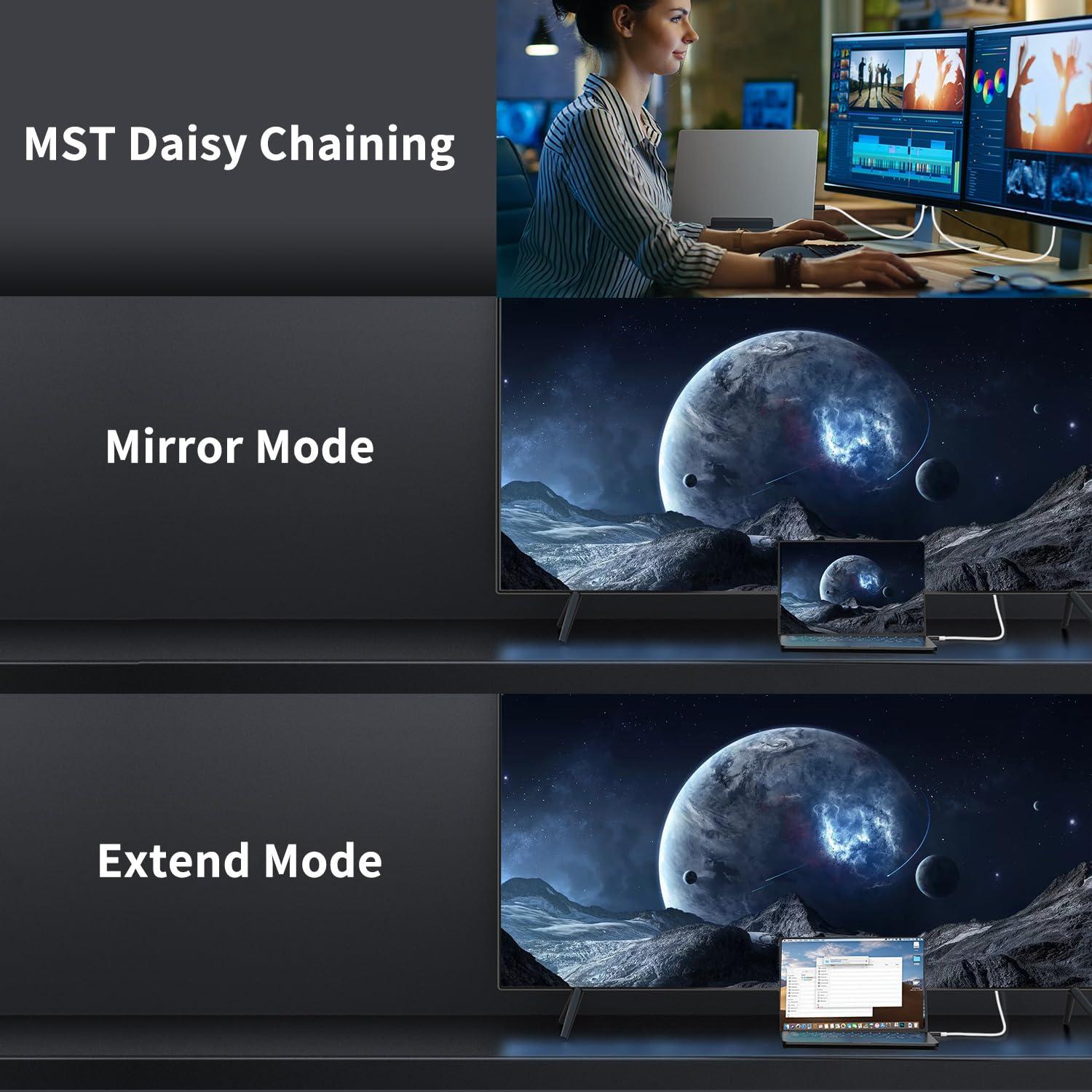 Cable USB C a DisplayPort Boreguse 8K 2m 100W para Switch