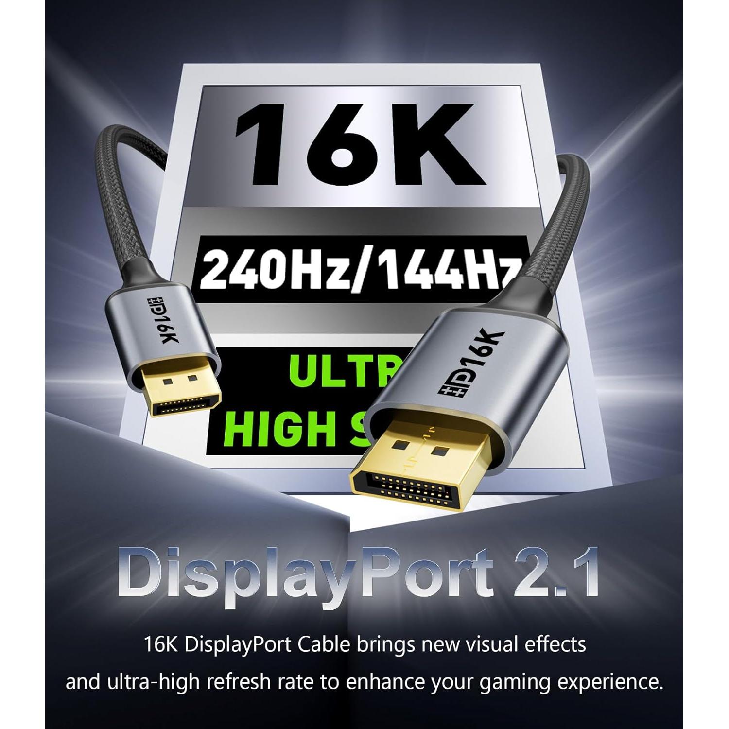 Cable DisplayPort 16K 1.83m SWITCHFLUX DP 2.1 48Gbps