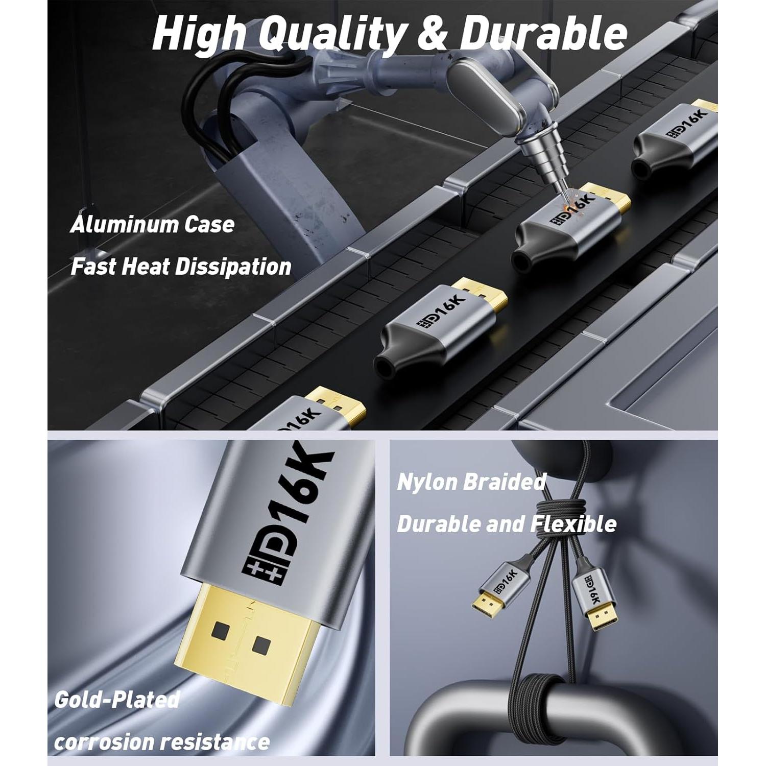 Cable DisplayPort 16K 1.83m SWITCHFLUX DP 2.1 48Gbps