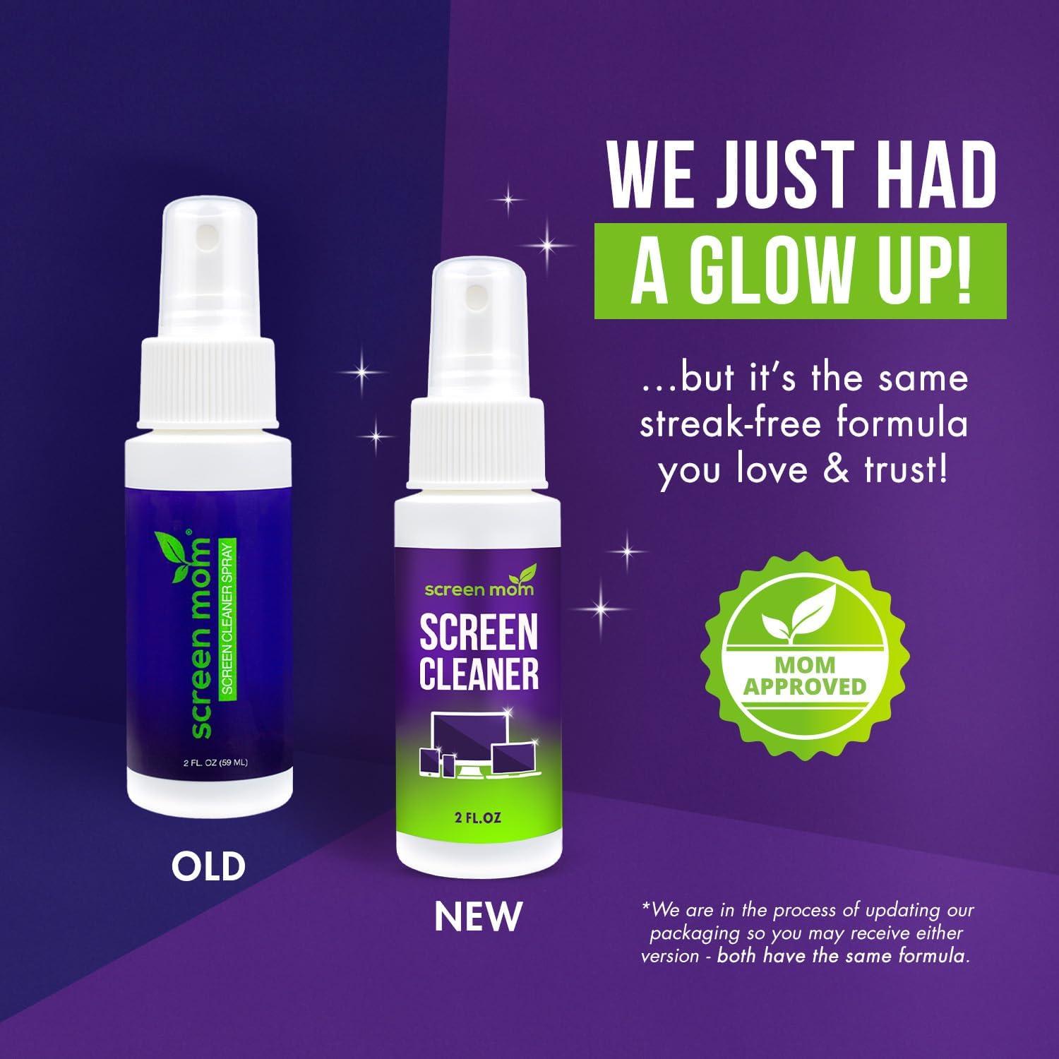 Kit Limpiador de Pantallas Screen Mom 2oz + 2 Paños Microfibra