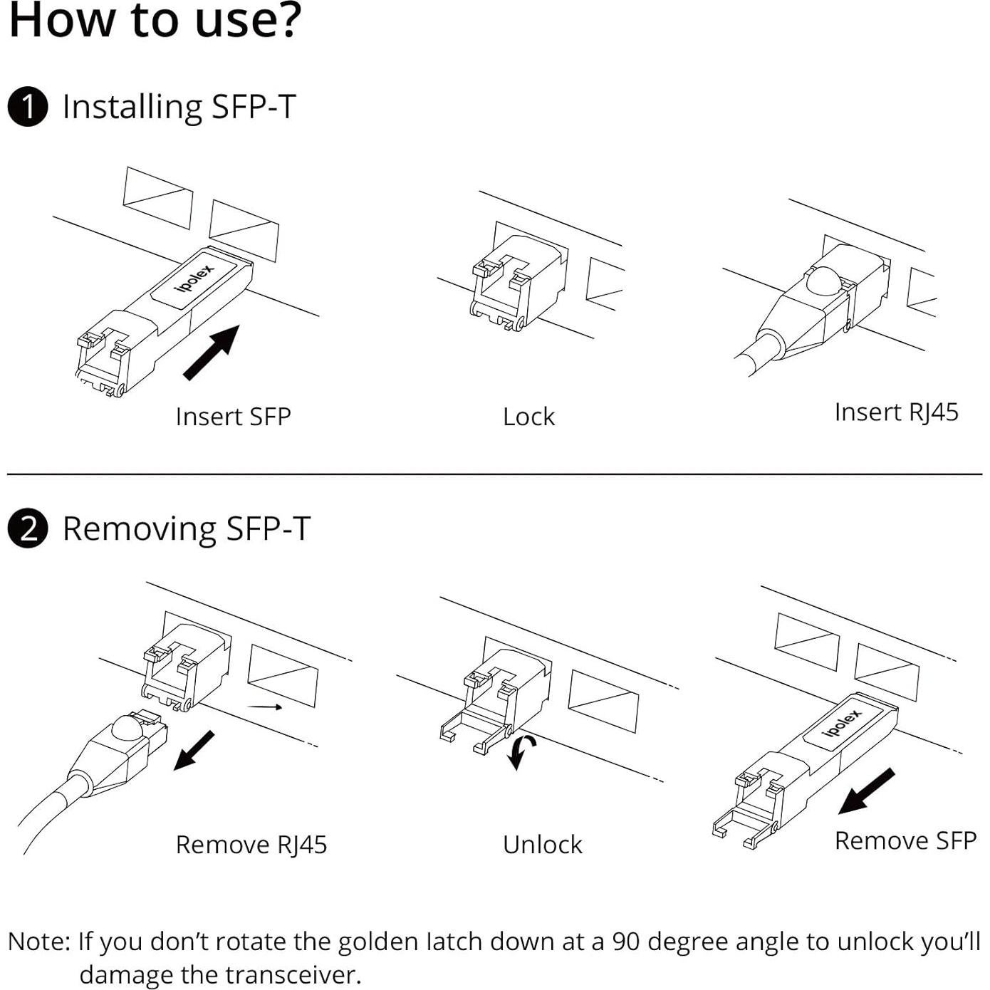 Transceptor SFP a RJ45 ipolex 1000Base-T 10 unidades 100m