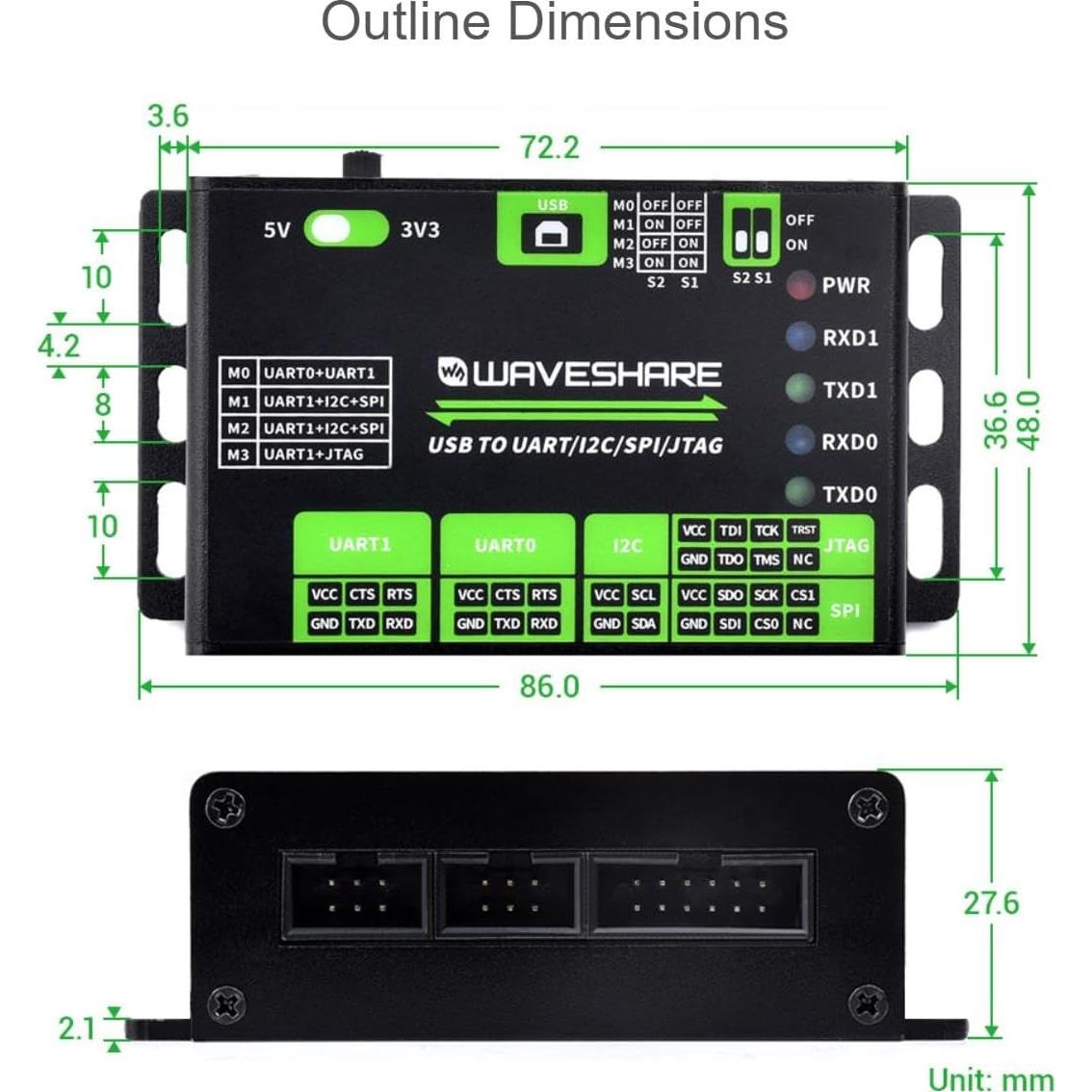 Convertidor USB a UART I2C SPI JTAG TUOPUONE 170g