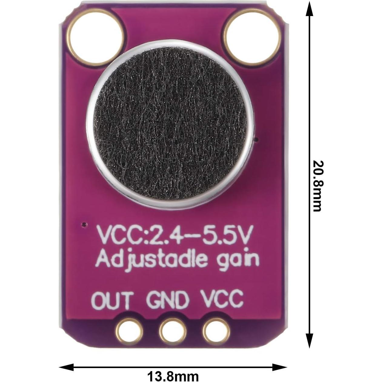 Módulo Amplificador de Micrófono Electret MAX4466 Weewooday