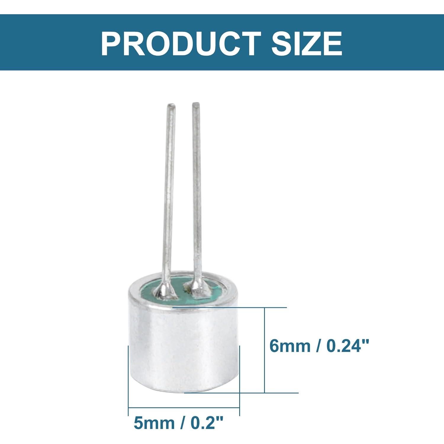 Micrófono Electret 6050 uxcell 30 Pcs 6x5mm para PCB