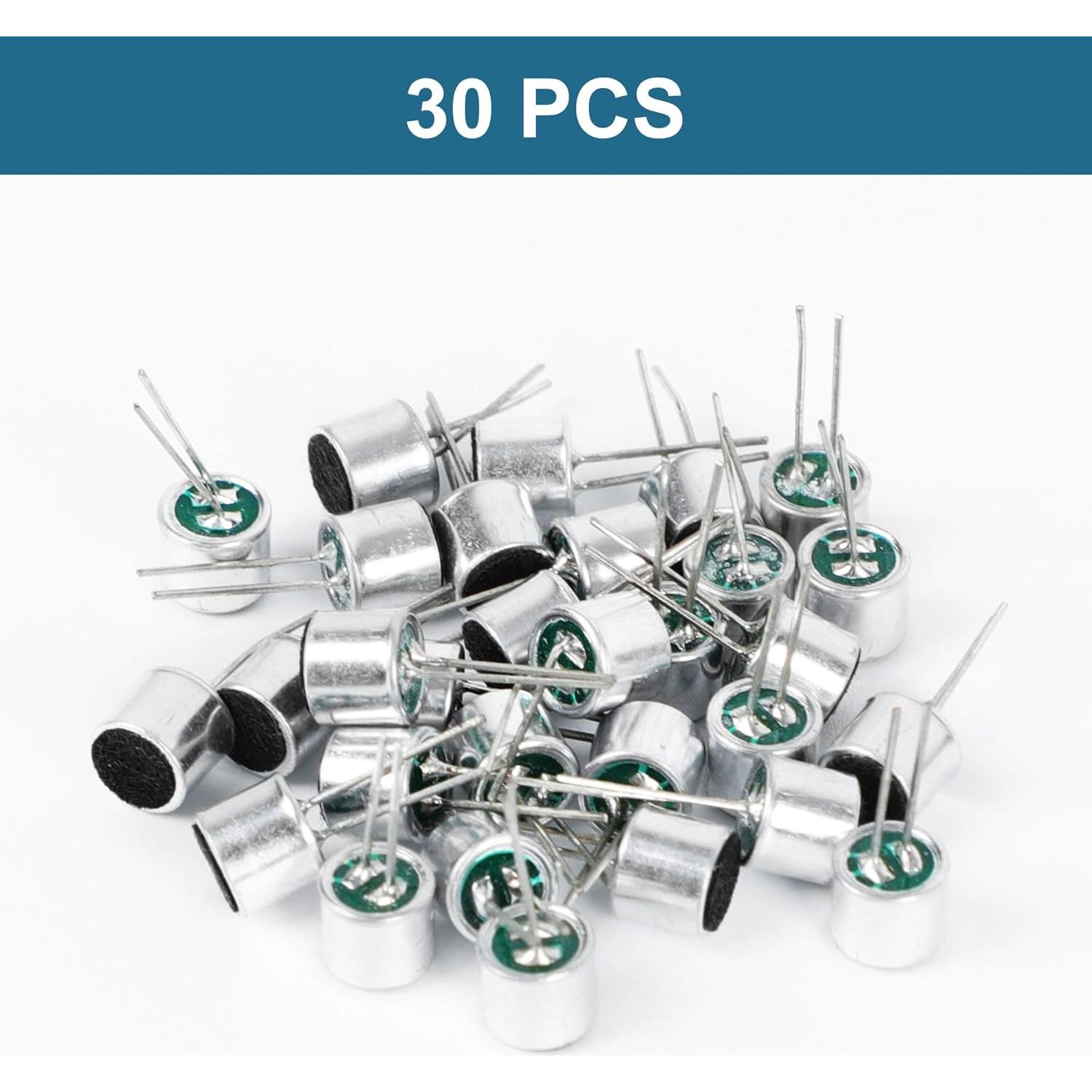 Micrófono Electret 6050 uxcell 30 Pcs 6x5mm para PCB