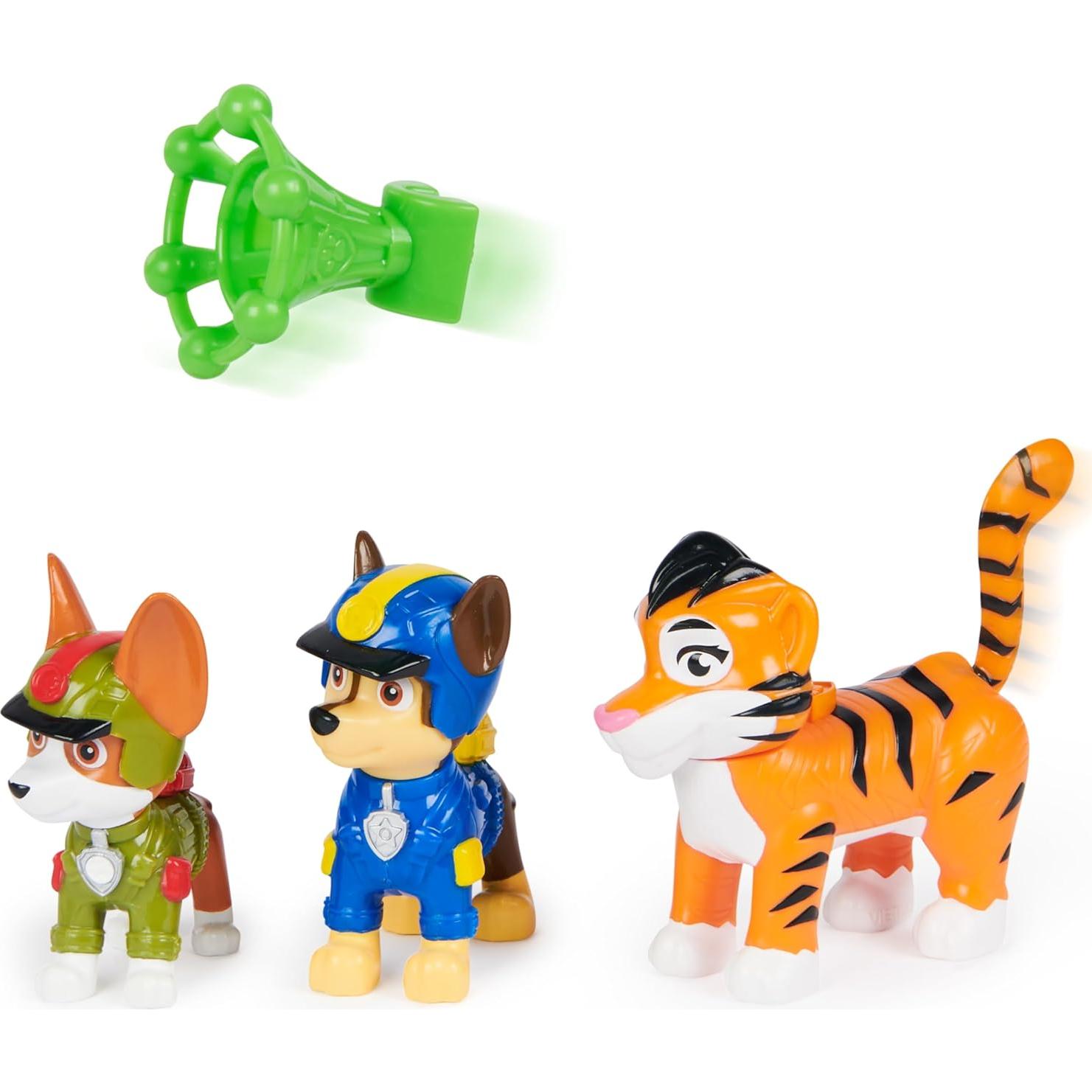 PAW Patrol Jungle Pups, Figurines Articulées Chase, Tracker & Tiger Avec Lance-Projectile, Jouets Pour Les garçons et, Black
