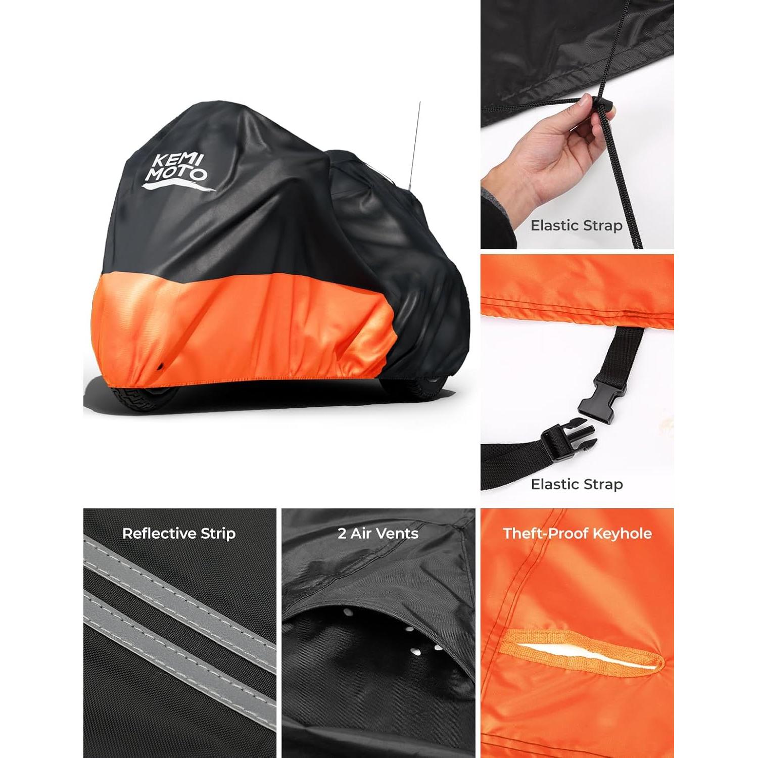 Cubierta de Motocicleta Trike KEMIMOTO Naranja 3 Ruedas