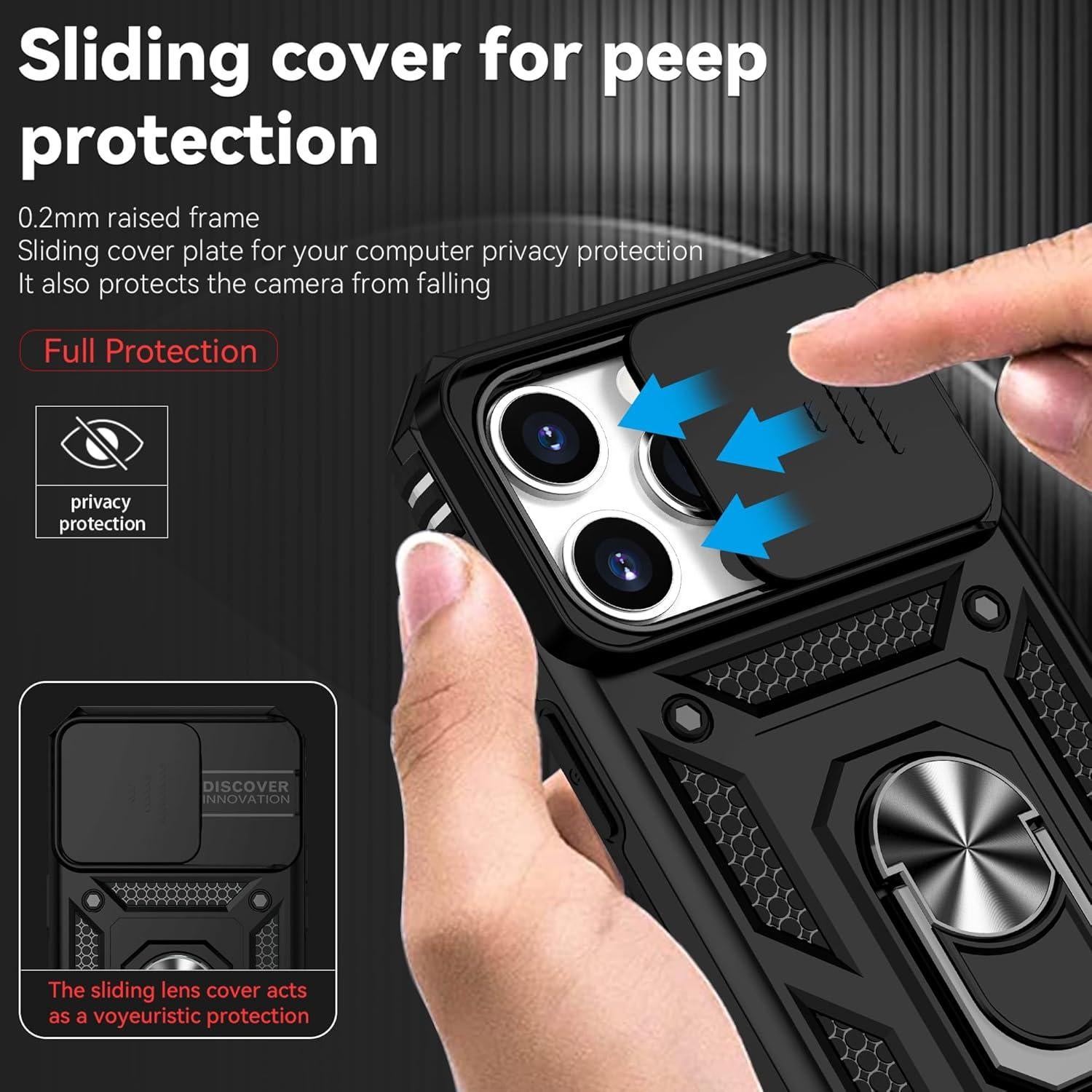 Funda para iPhone 14 Pro SunStory con soporte y protección HD