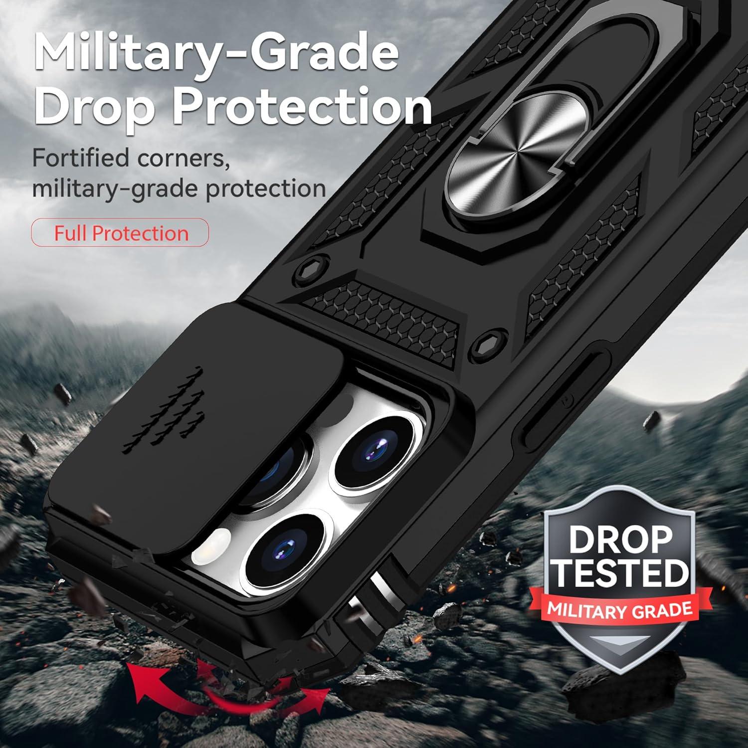 Funda para iPhone 14 Pro SunStory con soporte y protección HD