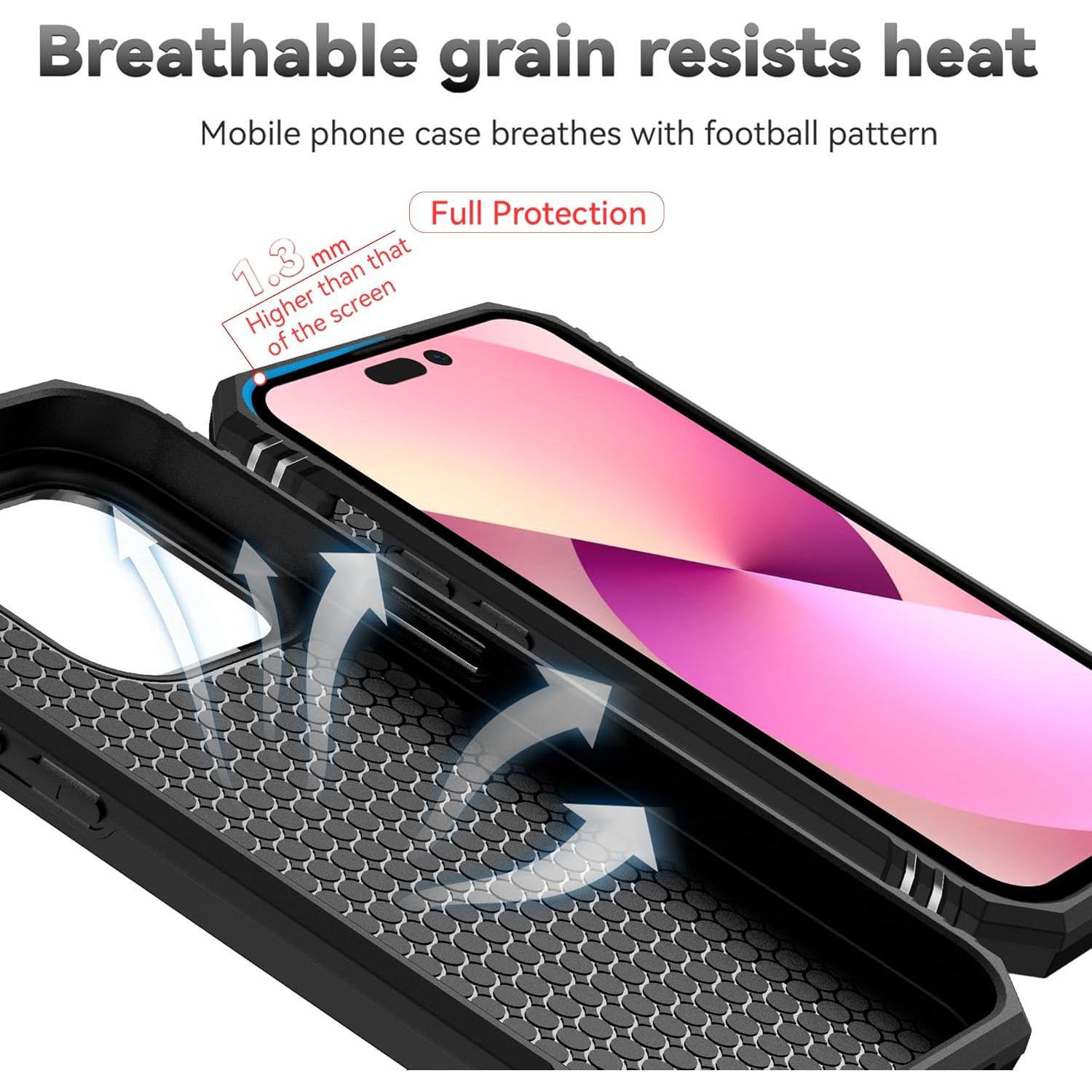 Funda para iPhone 14 Pro SunStory con soporte y protección HD