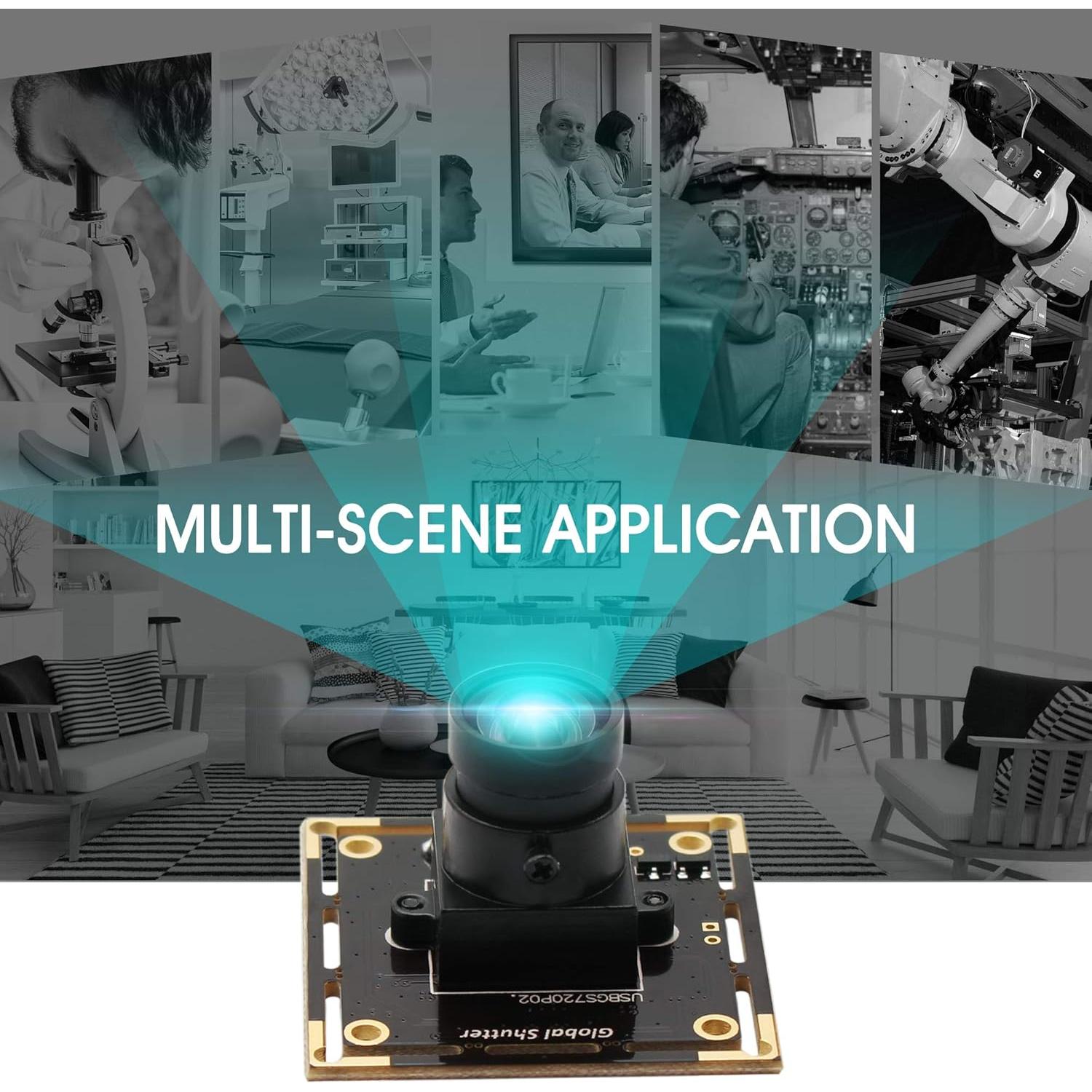 Cámara USB IFWATER 720P Obturador Global 60fps Lente 100°