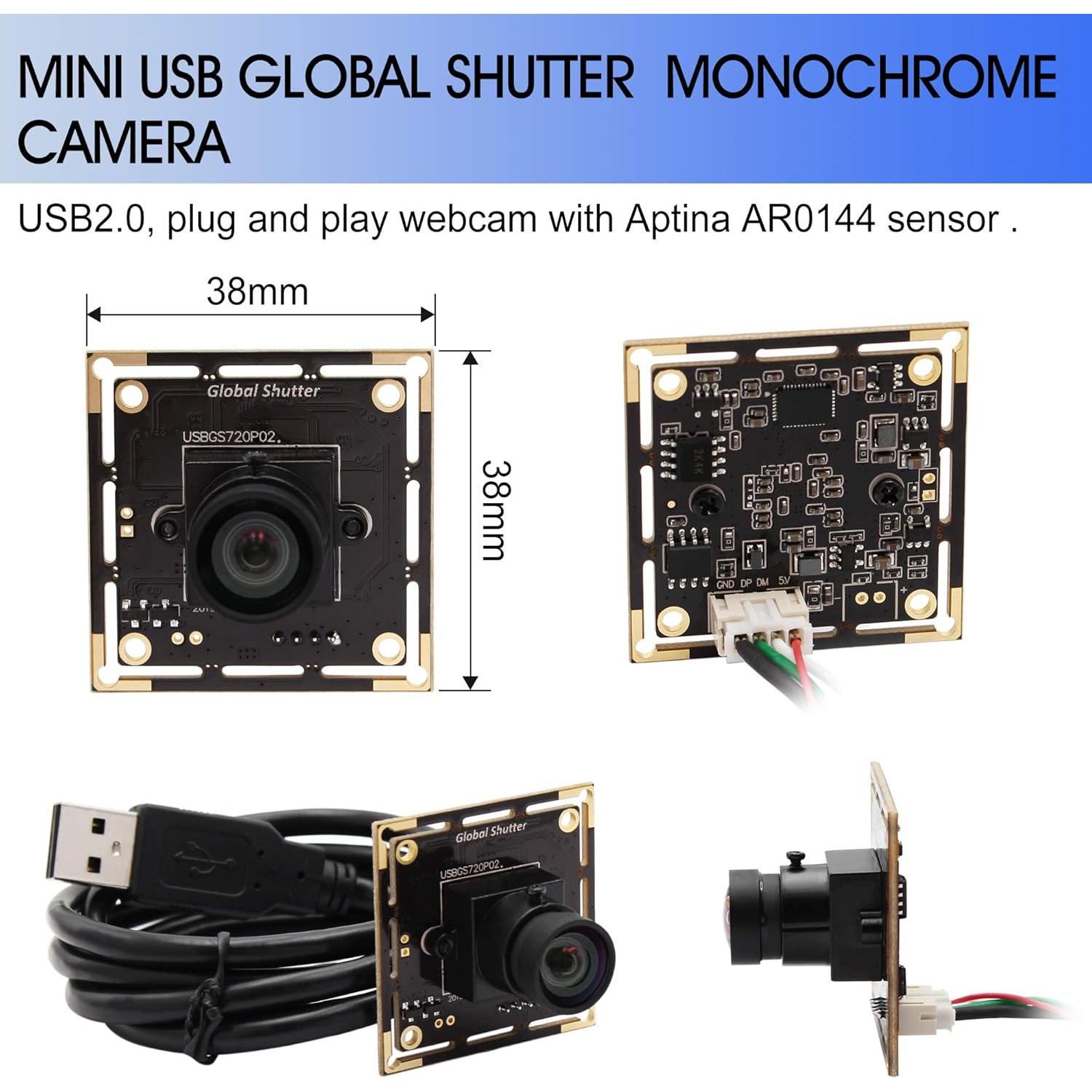 Cámara USB IFWATER 720P Obturador Global 60fps Lente 100°