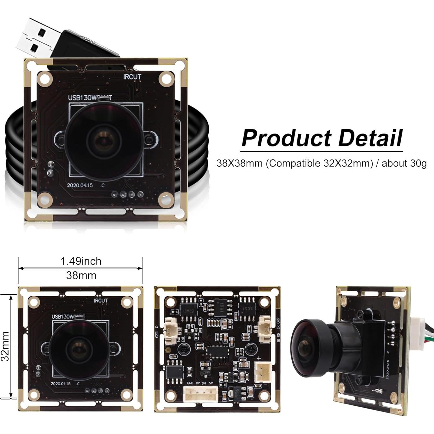Cámara USB MMLove 1.3MP Full HD 960P Lente Ojo de Pez 170°