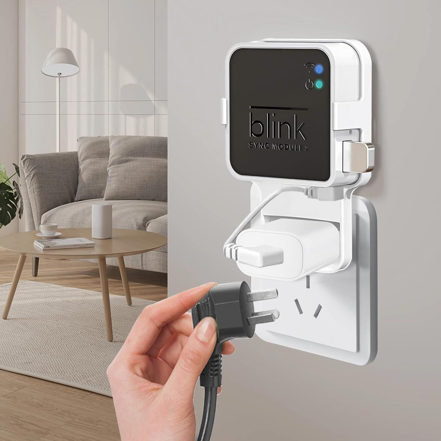 Soporte de Pared para Módulo de Sincronización Blink 2 - Instalación Sin Perforar