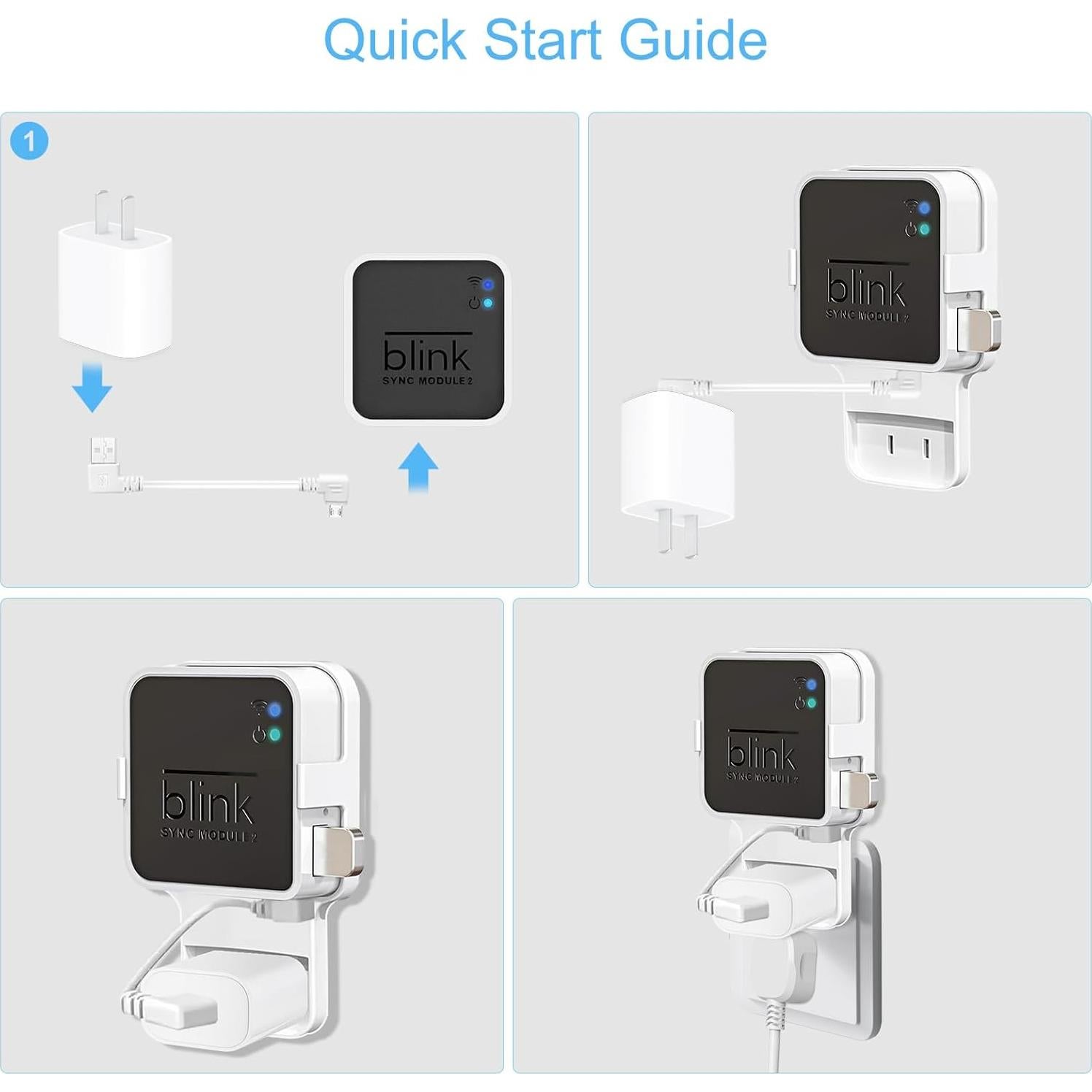 Soporte de Pared para Módulo de Sincronización Blink 2 - Instalación Sin Perforar