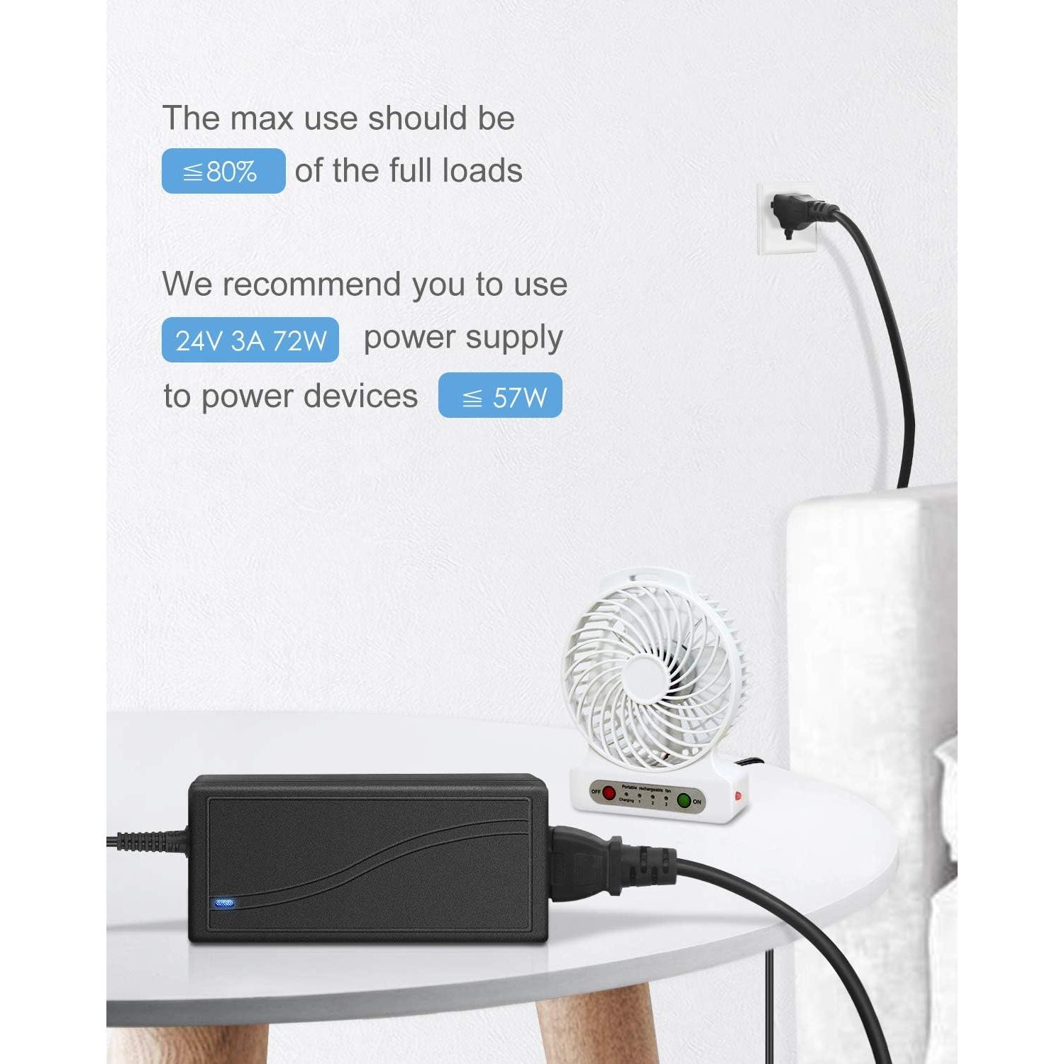 Adaptador de Corriente ALITOVE 24V 3A 72W para LED y CCTV