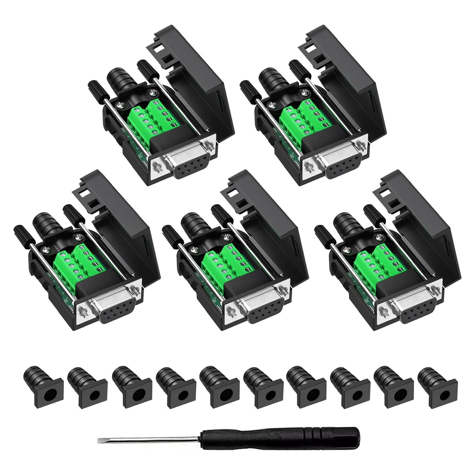 Conector DB9 Hembra RS232 YIOVVOM 5 PCS Adaptador Sin Soldadura