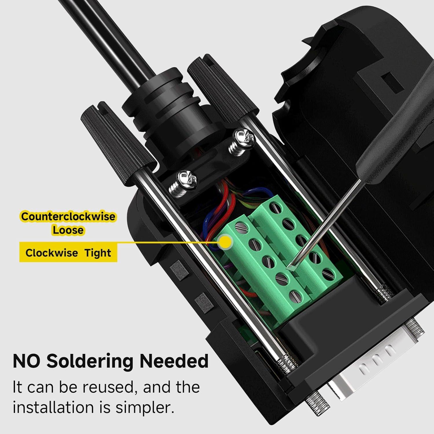 Conector DB9 Hembra RS232 YIOVVOM 5 PCS Adaptador Sin Soldadura