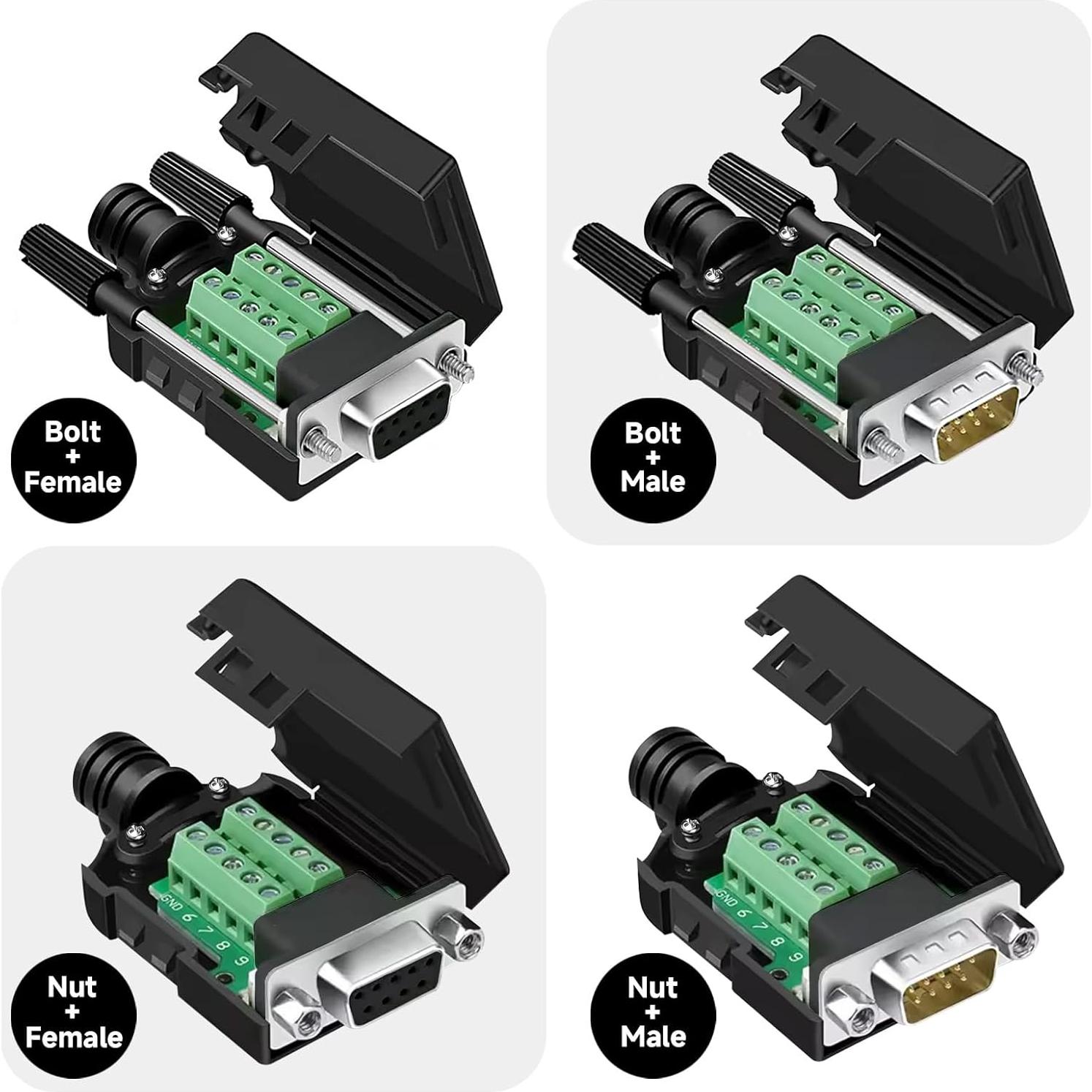 Conector DB9 Hembra RS232 YIOVVOM 5 PCS Adaptador Sin Soldadura