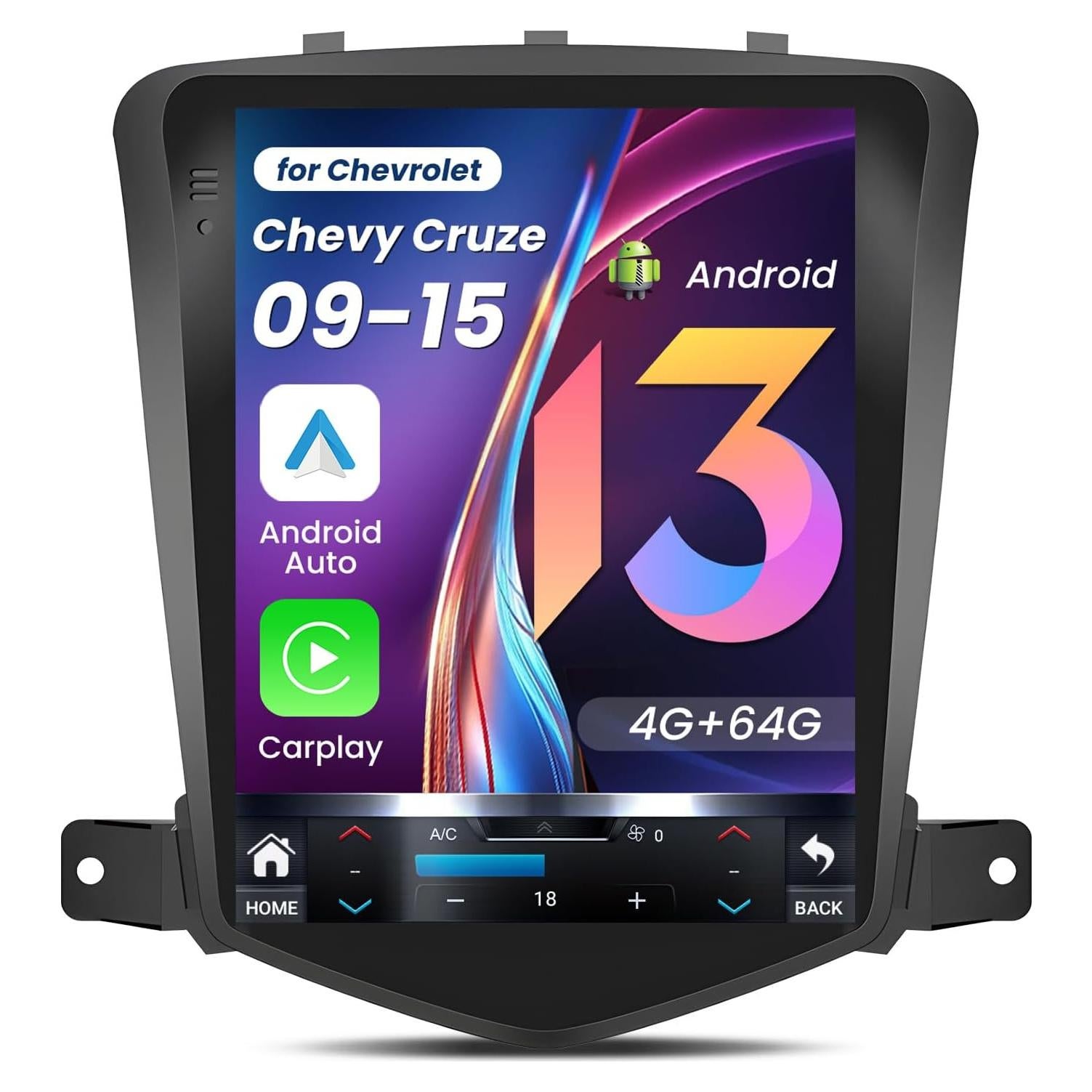 Estéreo de Coche Fortdows 10.4" Android 13 4G+64G para Chevrolet Cruze 2009-2015