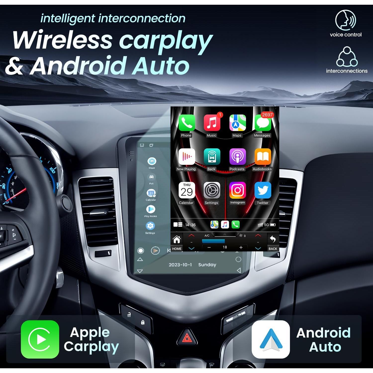 Estéreo de Coche Fortdows 10.4" Android 13 4G+64G para Chevrolet Cruze 2009-2015