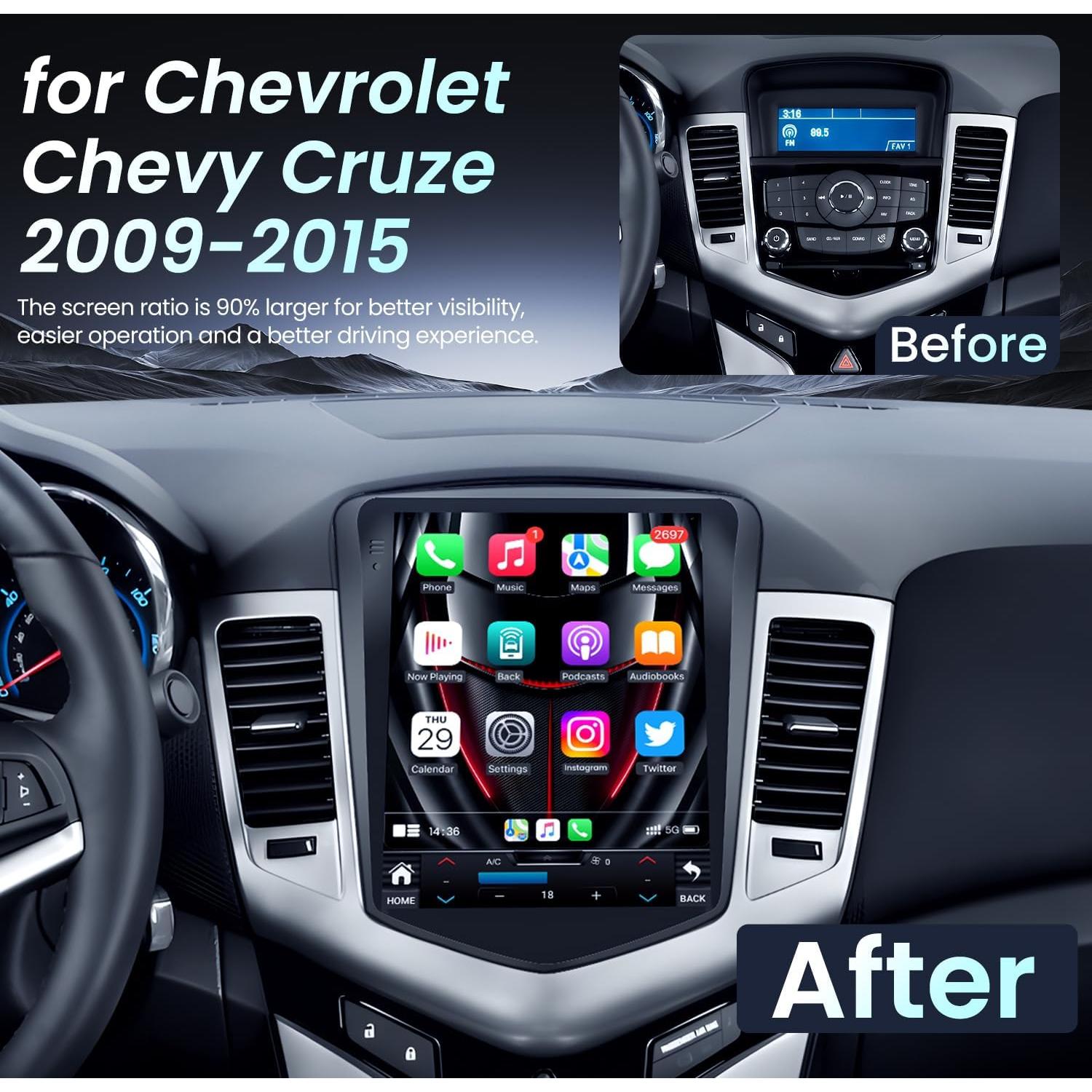 Estéreo de Coche Fortdows 10.4" Android 13 4G+64G para Chevrolet Cruze 2009-2015