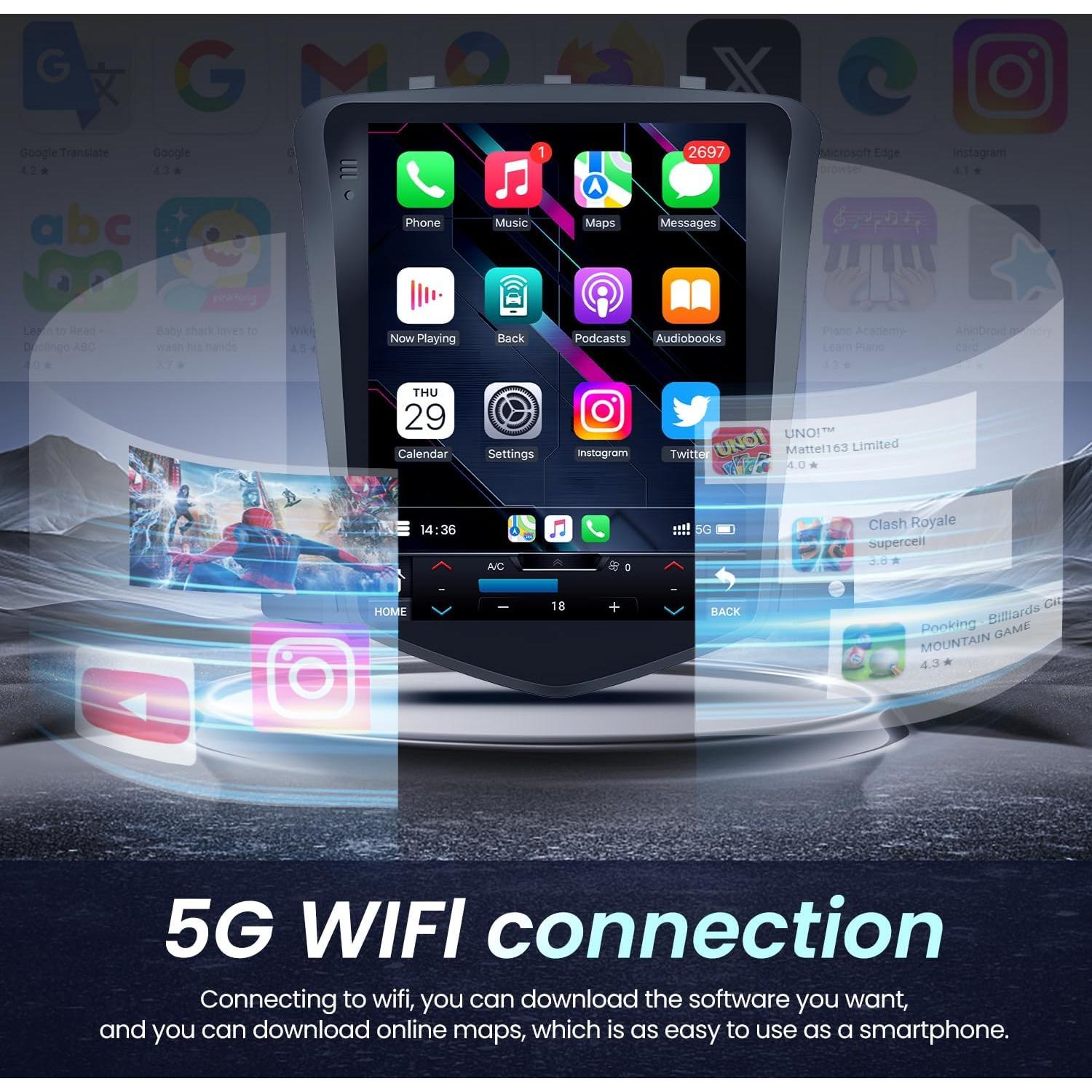 Estéreo de Coche Fortdows 10.4" Android 13 4G+64G para Chevrolet Cruze 2009-2015