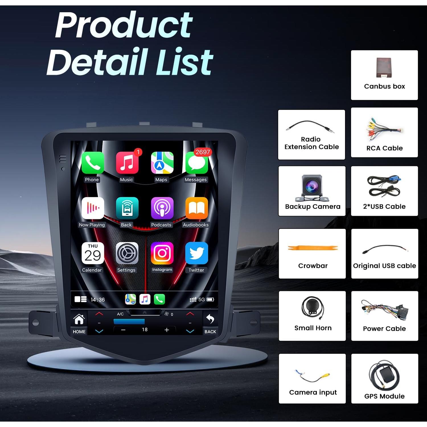 Estéreo de Coche Fortdows 10.4" Android 13 4G+64G para Chevrolet Cruze 2009-2015