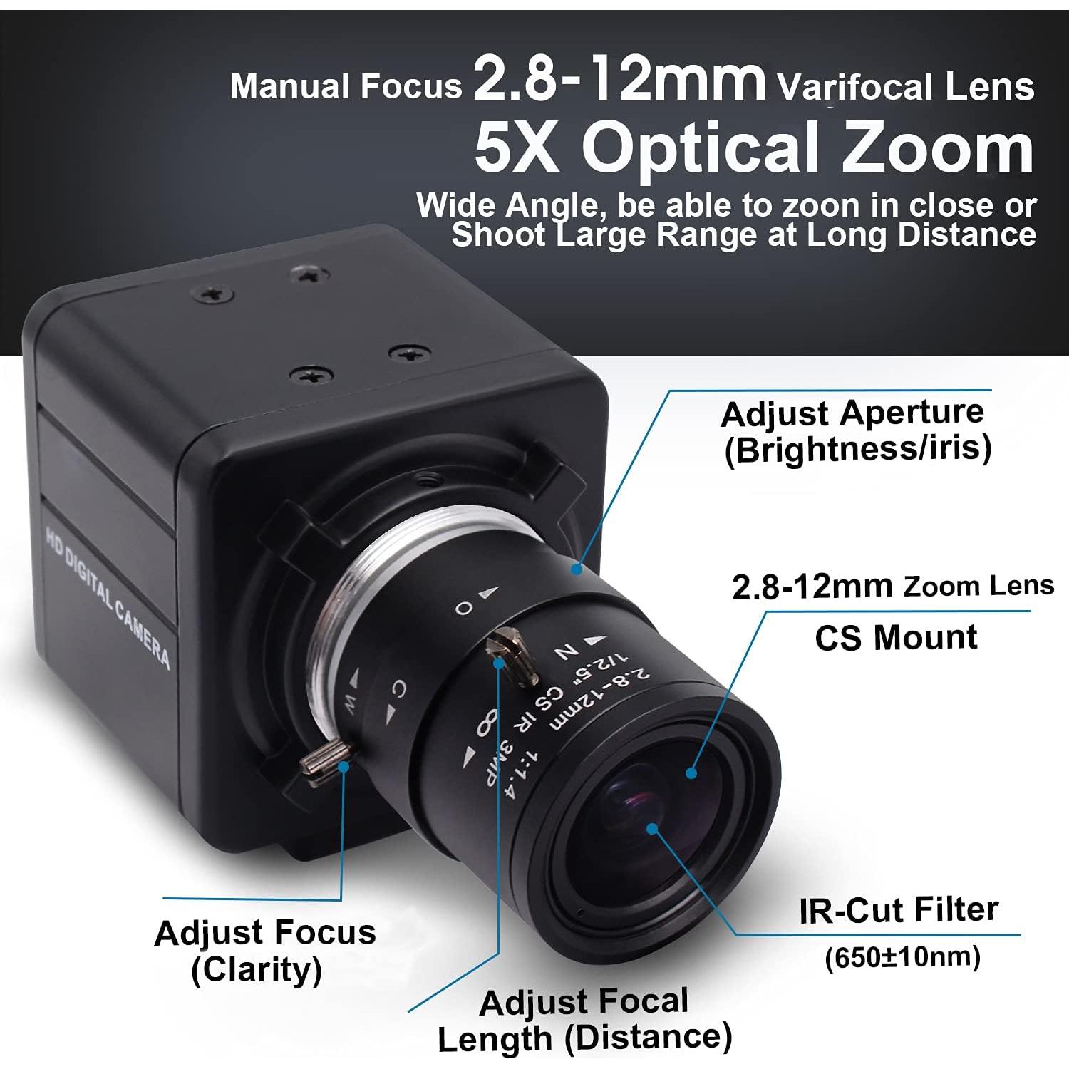 Webcam 4K Ultra HD SVPRO con Zoom Óptico 5X y Sensor Sony IMX317