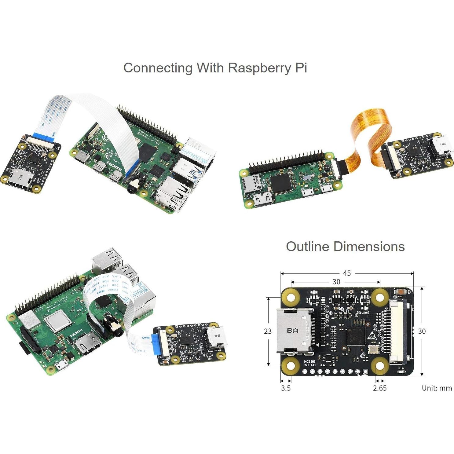 Adaptador HDMI a CSI Waveshare para Raspberry Pi 4B/3B+/3B