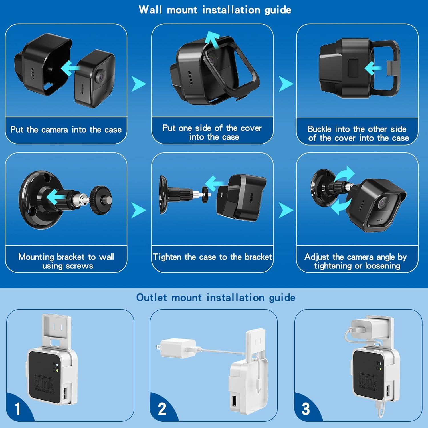 Soporte de Pared HOGEE para Cámara Blink Exterior 4 - Paquete de 3