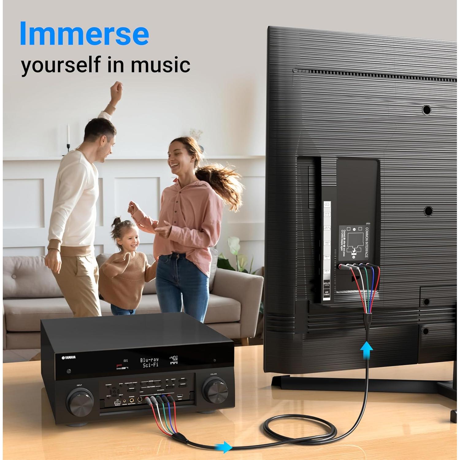 Cable de Video por Componentes BlueRigger 0.91m 5RCA con Audio