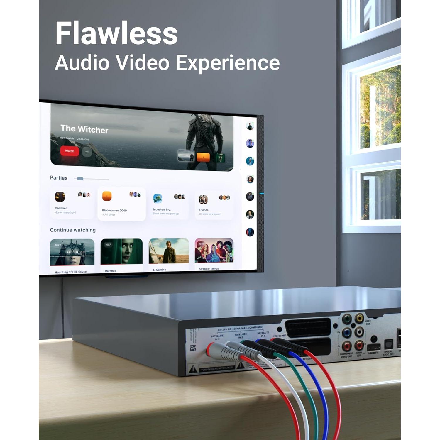 Cable de Video por Componentes BlueRigger 0.91m 5RCA con Audio