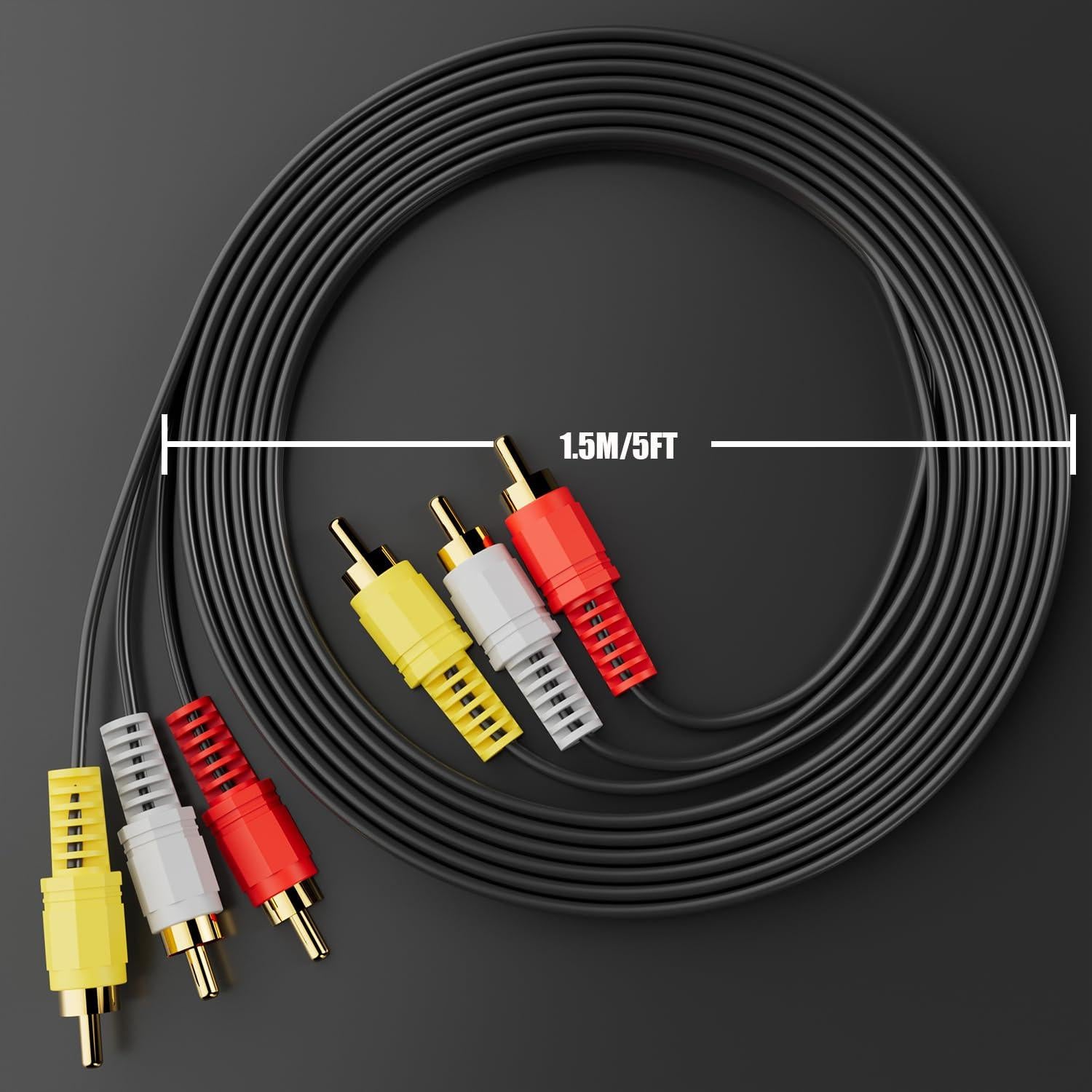 Cable RCA de Audio y Video Eanetf 1.52m Macho a Macho
