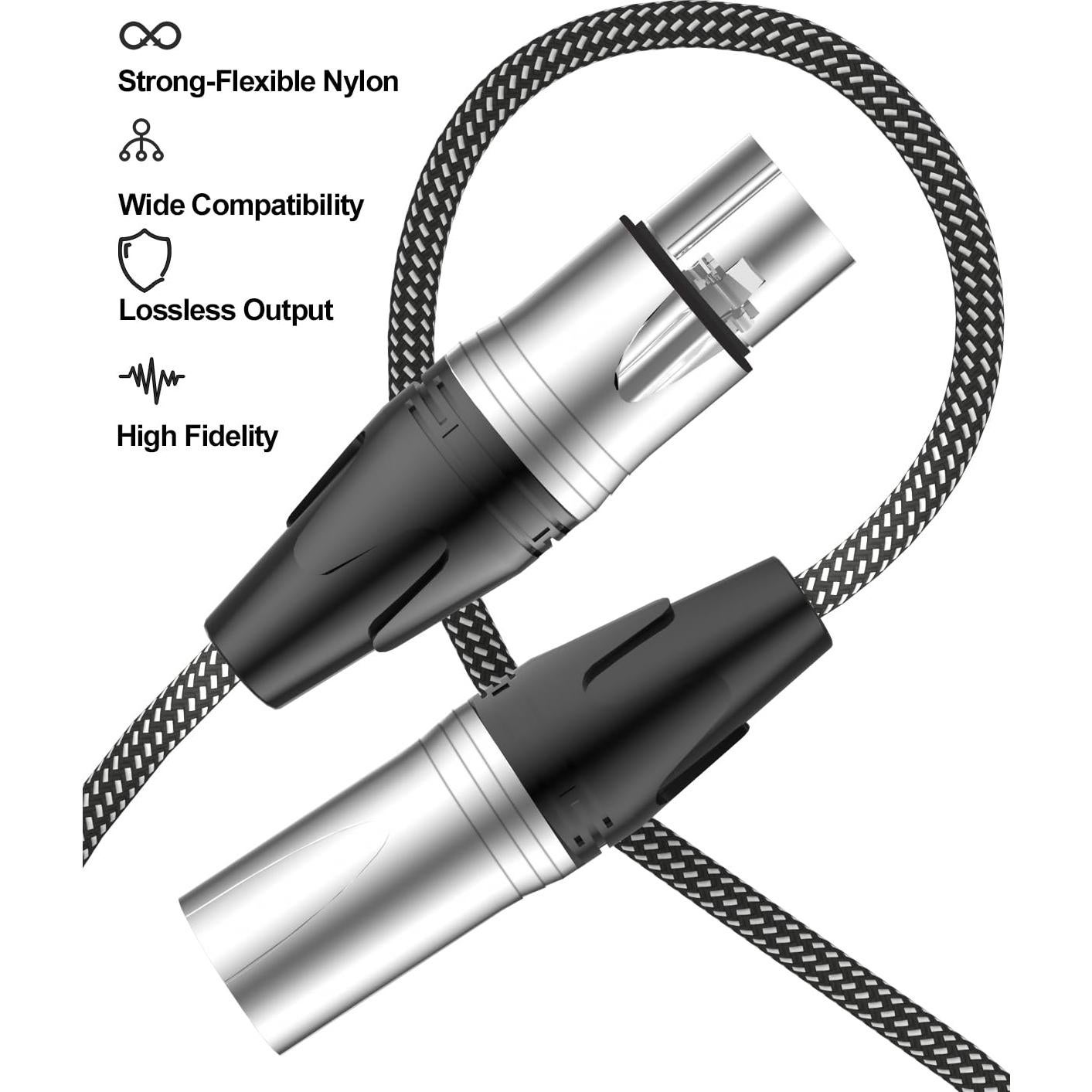 Cable de micrófono XLR macho a hembra 1.83m Cableet