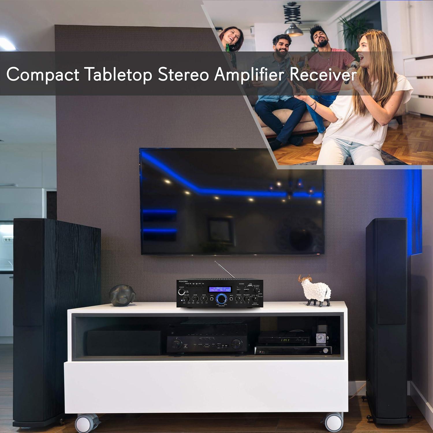 Amplificador Estéreo Bluetooth Pyle PDA5BU.5 200W USB AUX FM