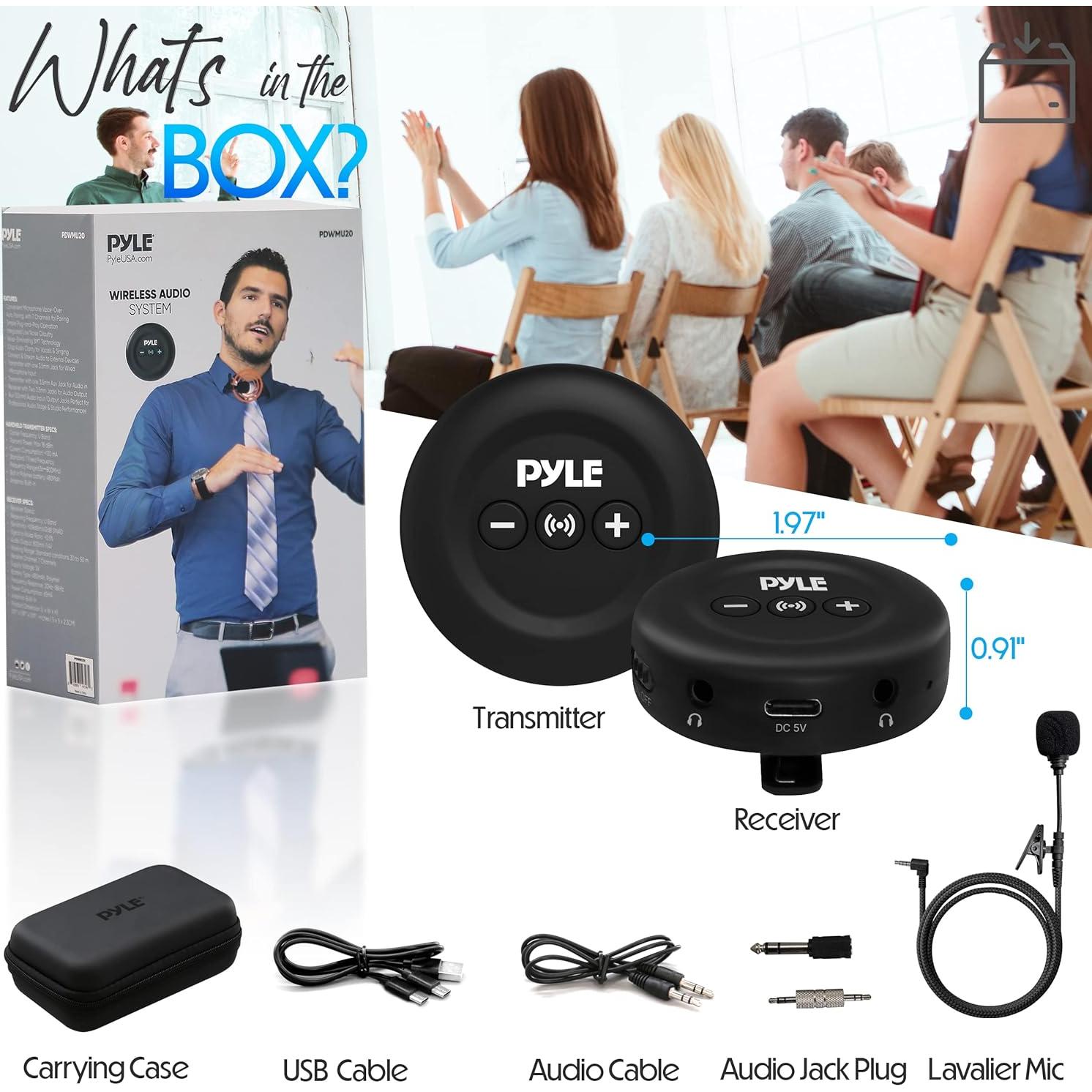 Transmisor Receptor Inalámbrico PyleUsa PDWMU20 - Audio RCA y AUX