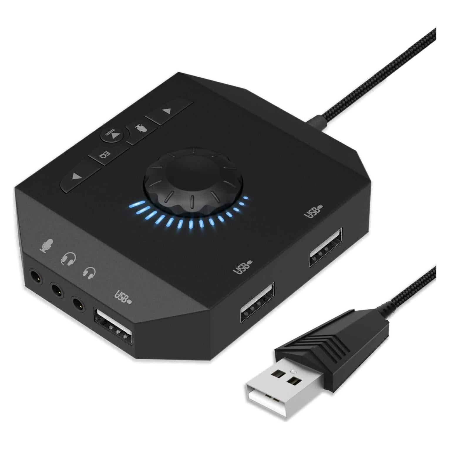 Hub USB Tendak con Adaptador de Audio y 3 Puertos 3.5mm