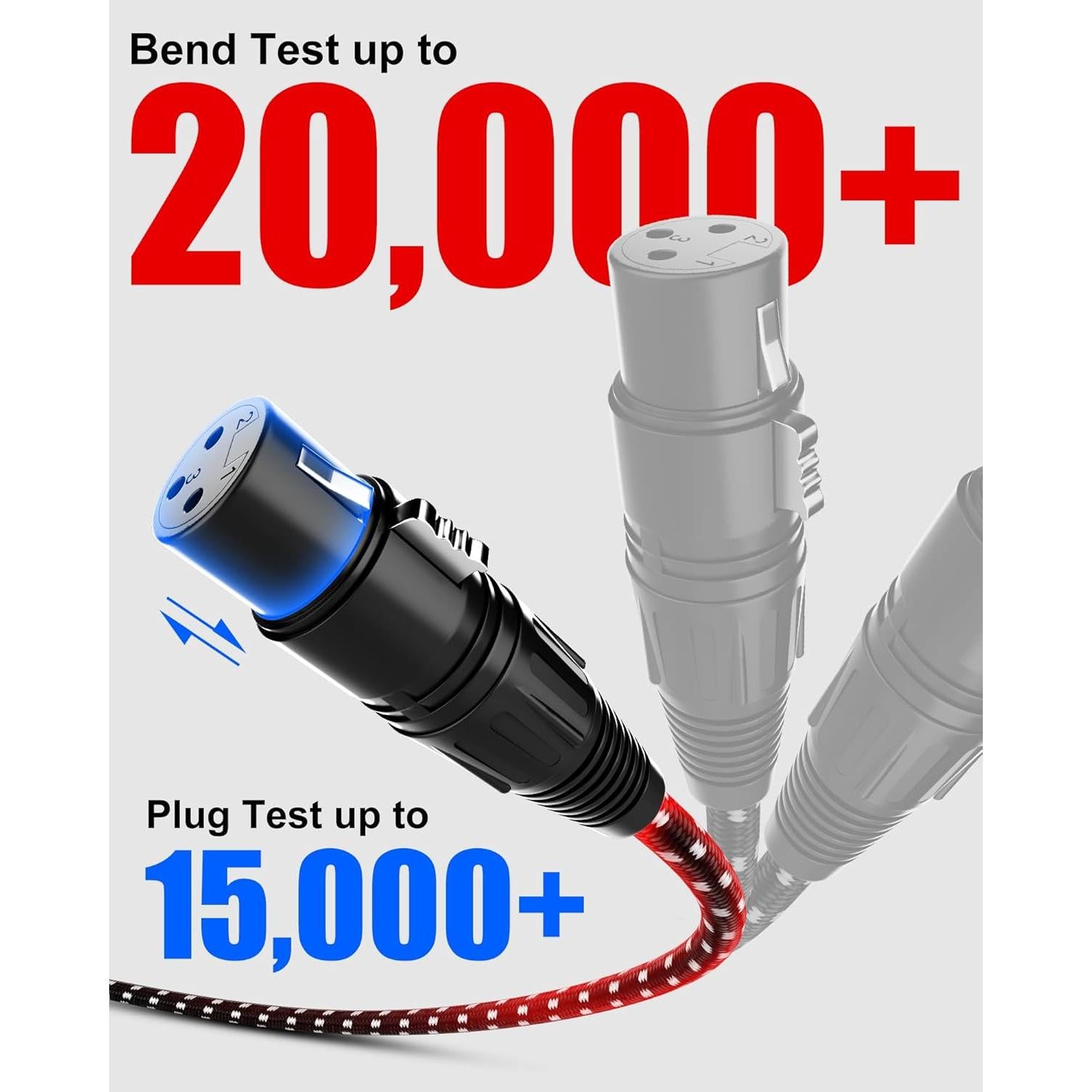 Cables XLR VANDESAIL 3 Pies Macho a Hembra - 2 Paquete