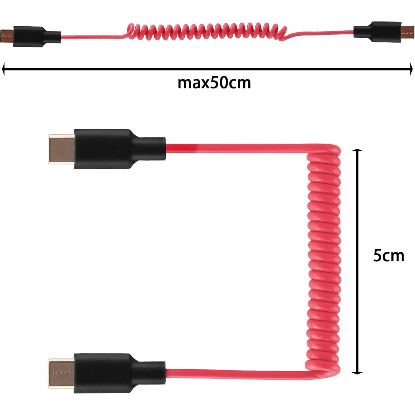 Cable de Micrófono USB C a USB C Chooseyo 50cm para DJI/Rode/Hollyland