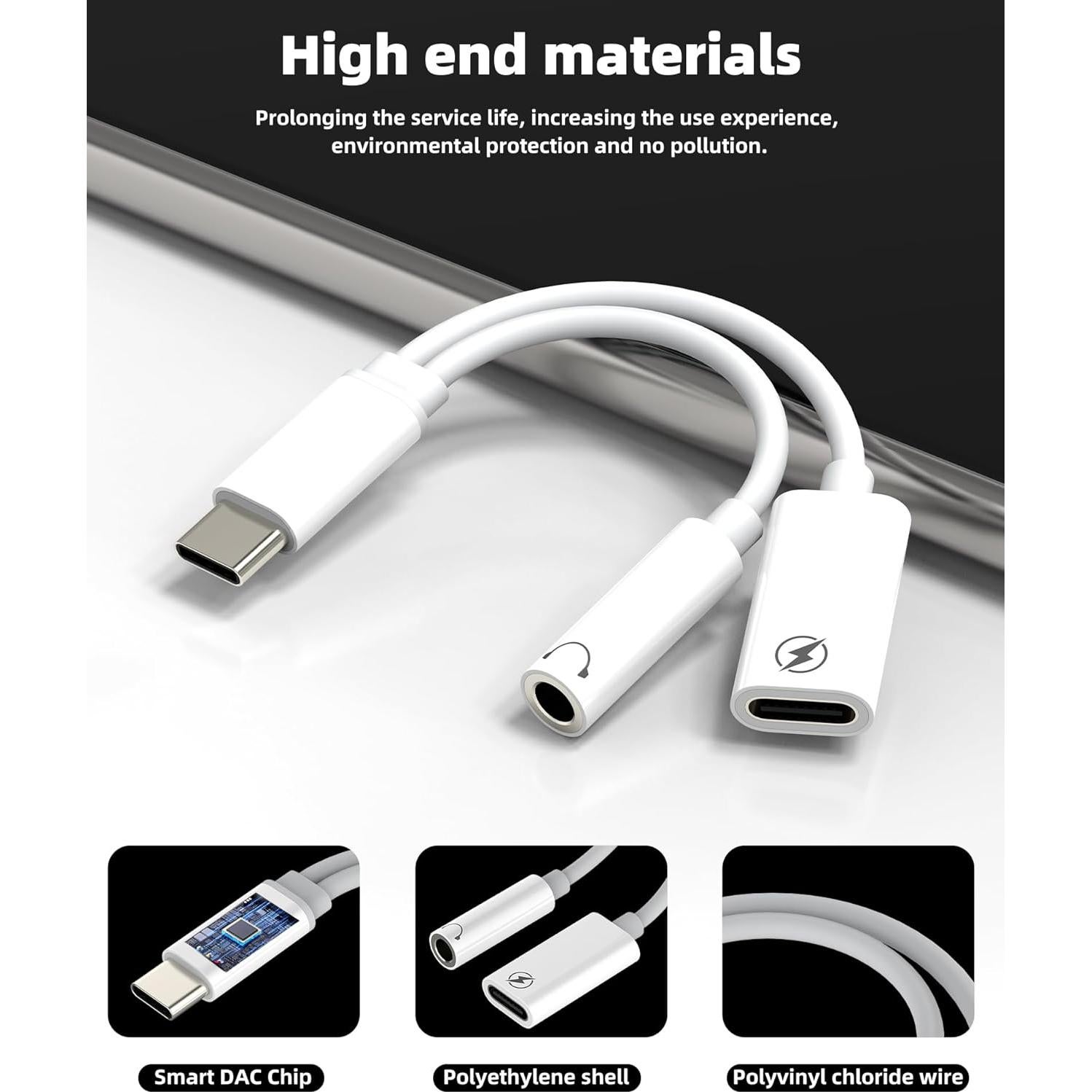 Adaptador USB C a 3.5mm 2 en 1 Zoyuzan - Audio y Carga