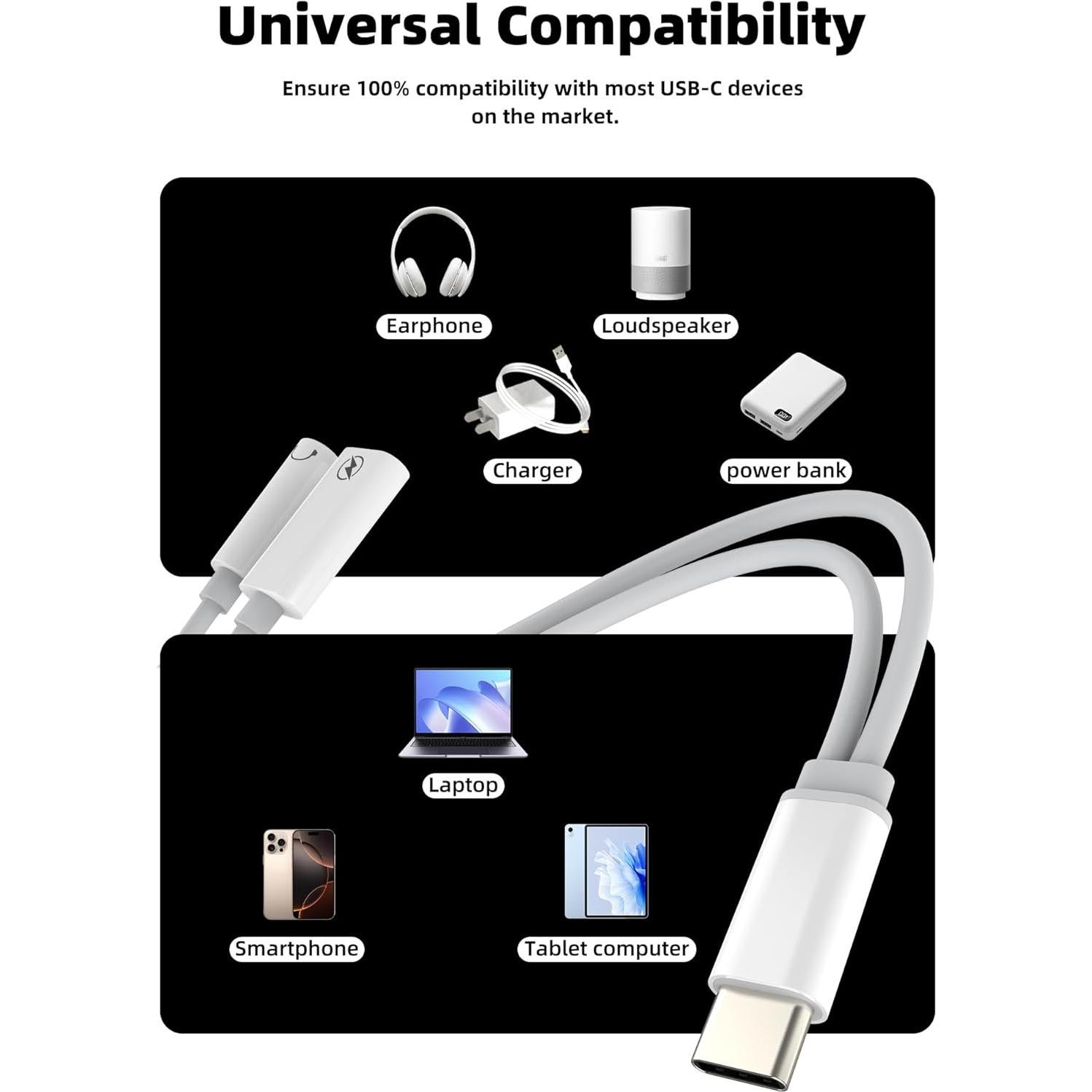 Adaptador USB C a 3.5mm 2 en 1 Zoyuzan - Audio y Carga