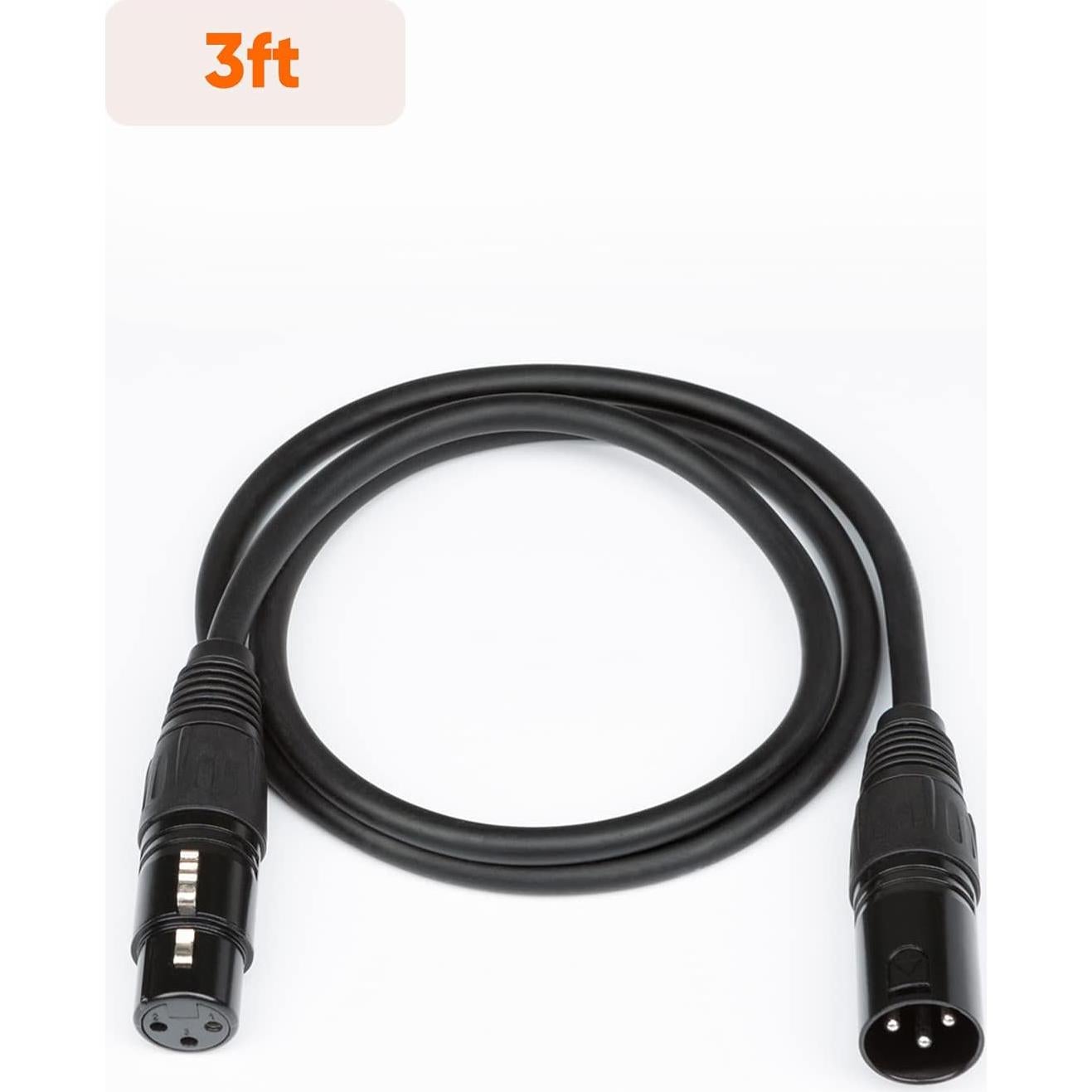 Cable XLR Macho a Hembra 1m CableCreation Negro